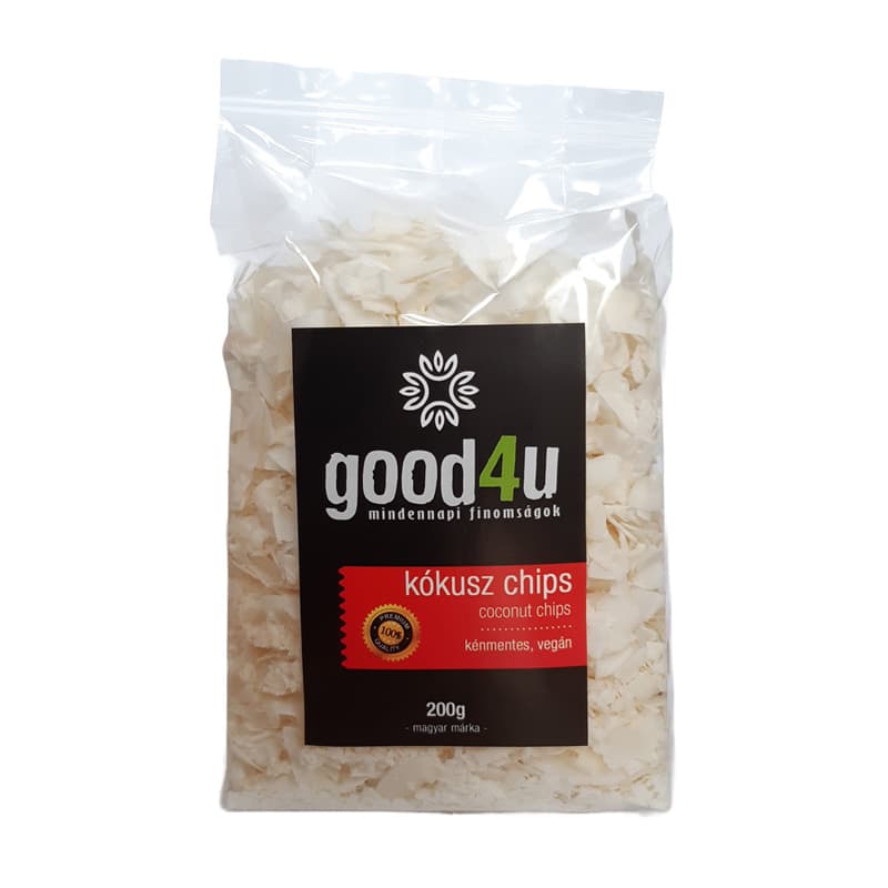 Good4U kokosové čipsy bez siričitanov 200 g - 93156