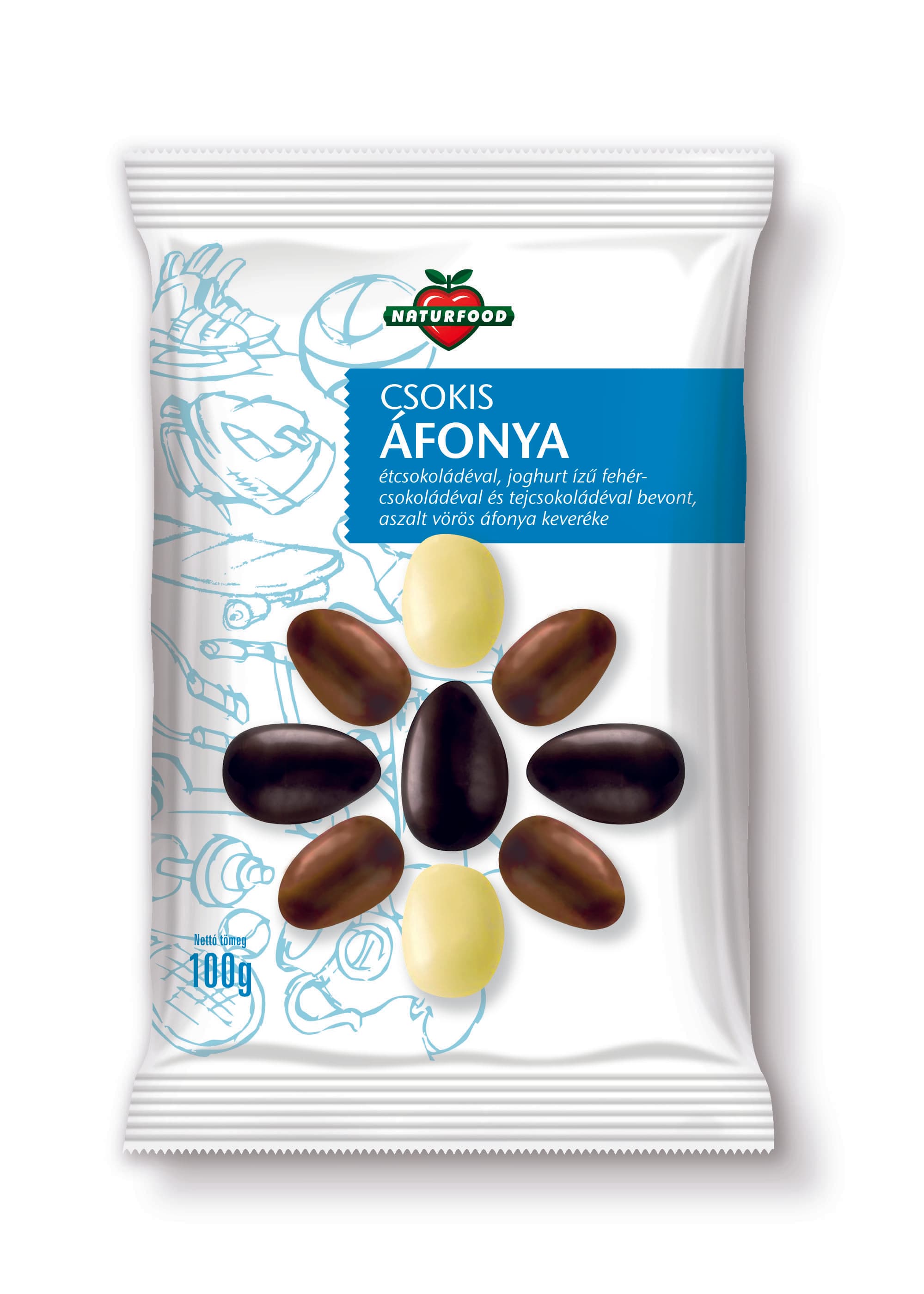 Naturfood čokoládové brusnice 100 g