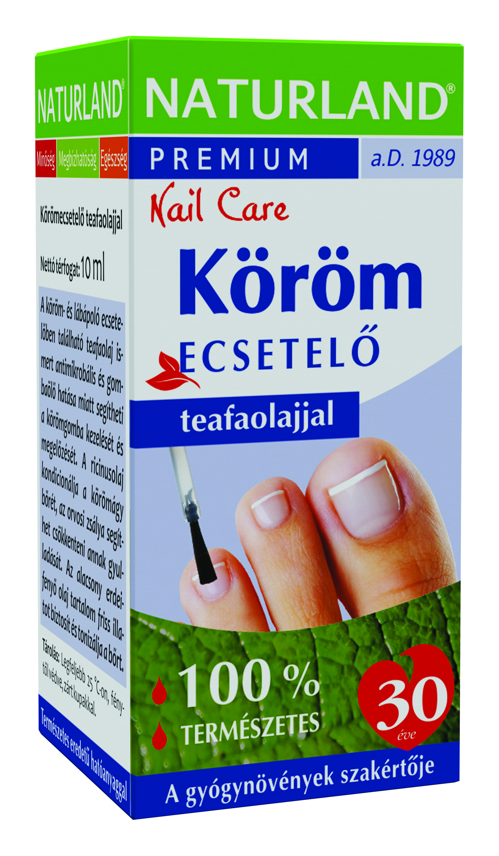 Naturland Štetec na nechty s olejom z čajovníka 10 ml
