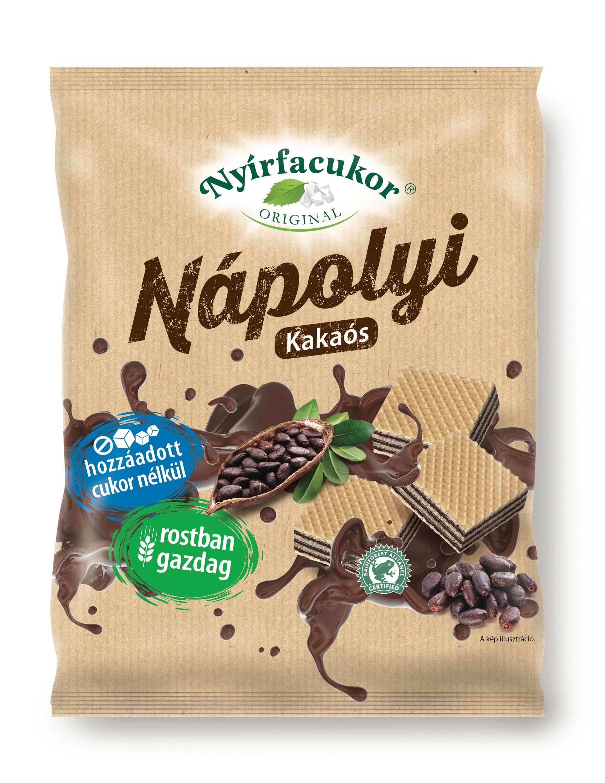 Nyírfacukor kakaová oblátka s xylitolom a inulínom 180 g