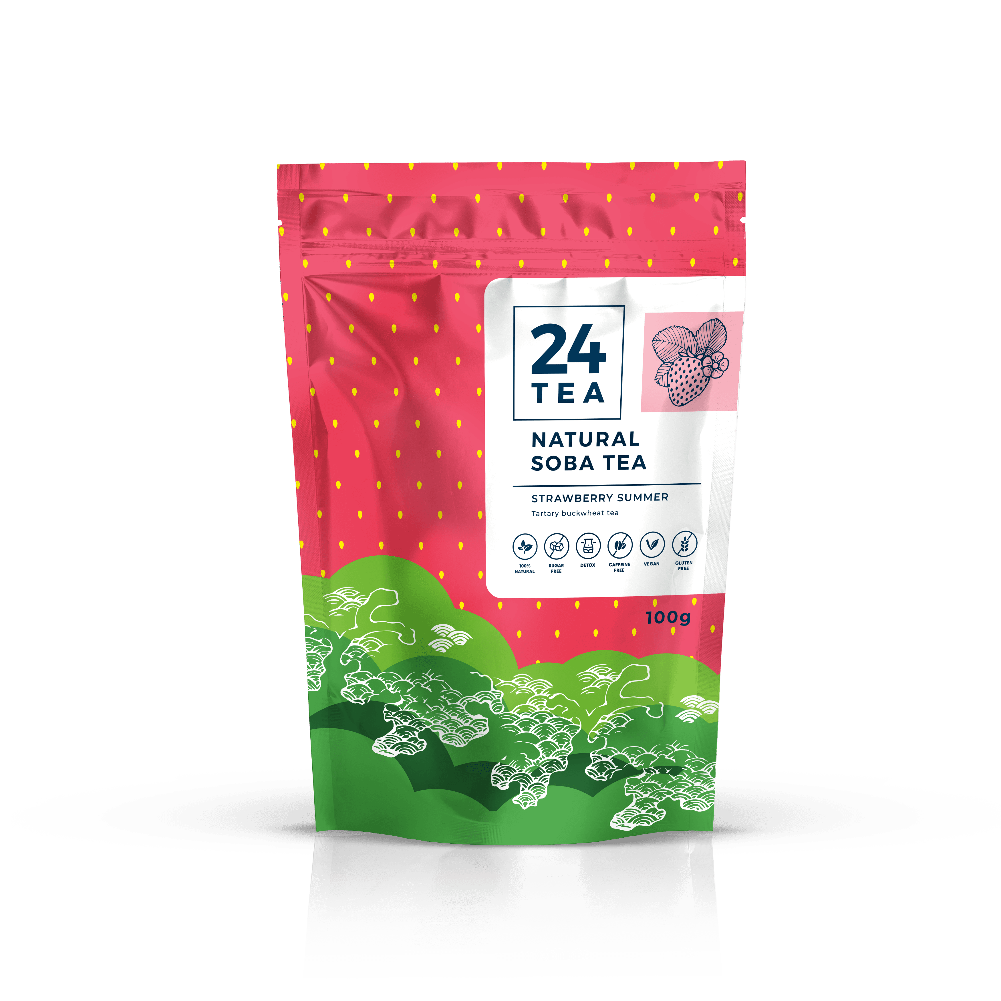24tea jahodový letný soba čaj 100 g