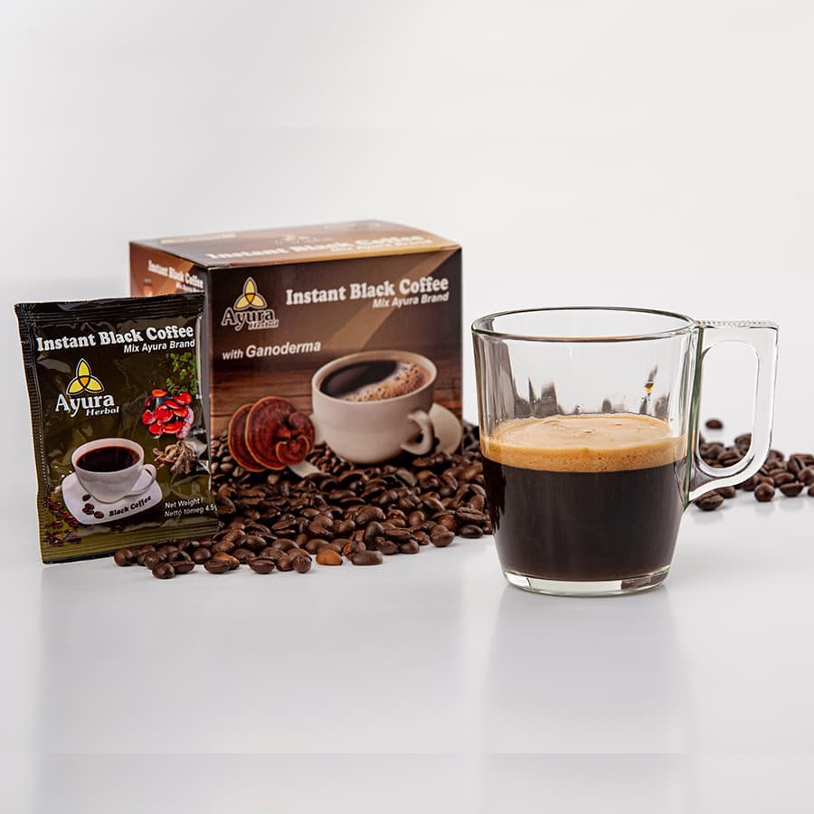 Ayura Instantná čierna káva s hubami Ganoderma 10 x 4,5 g - 94156