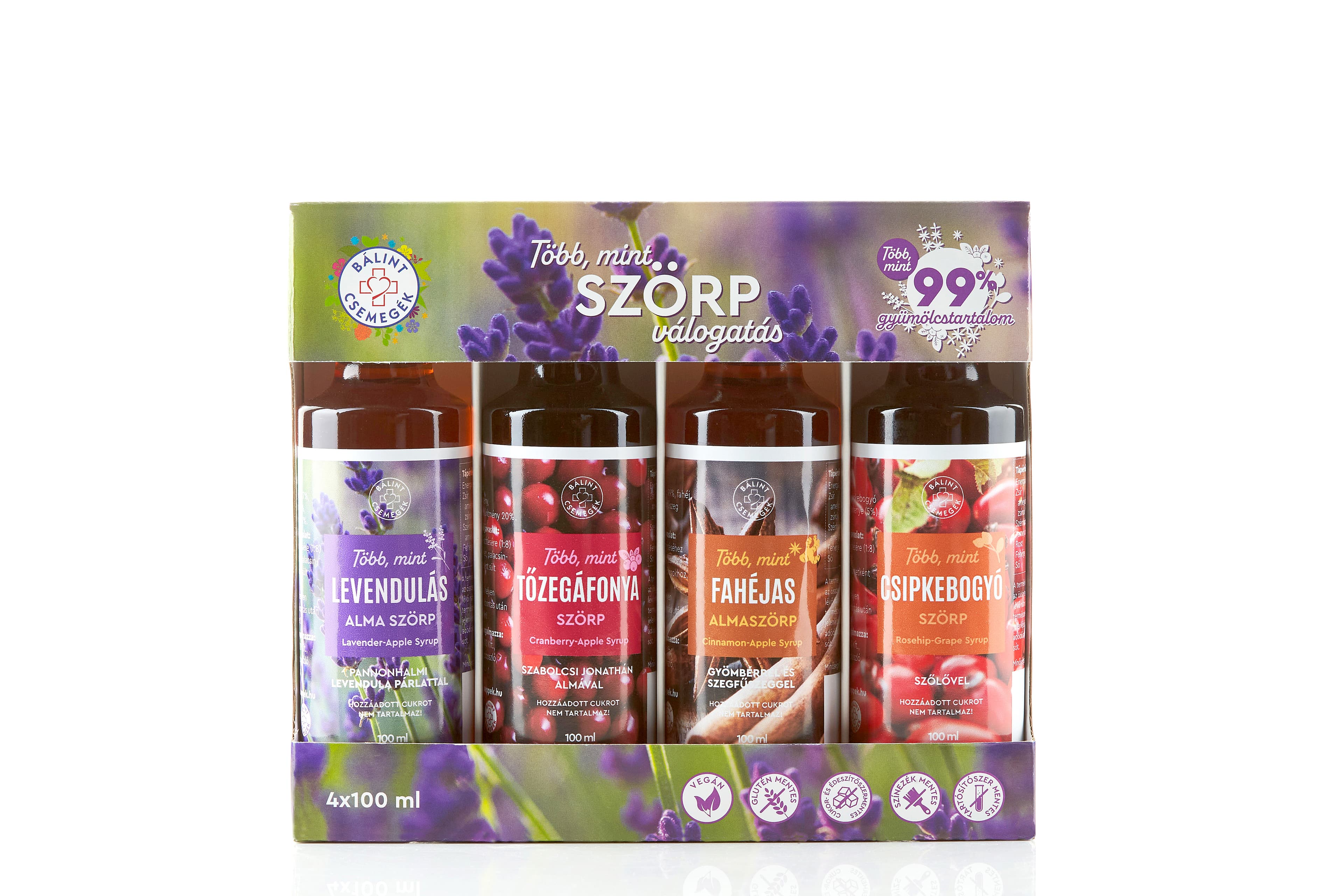 Bálint pochúťky viac než sirup výber - levandulový 4x100ml 400 ml