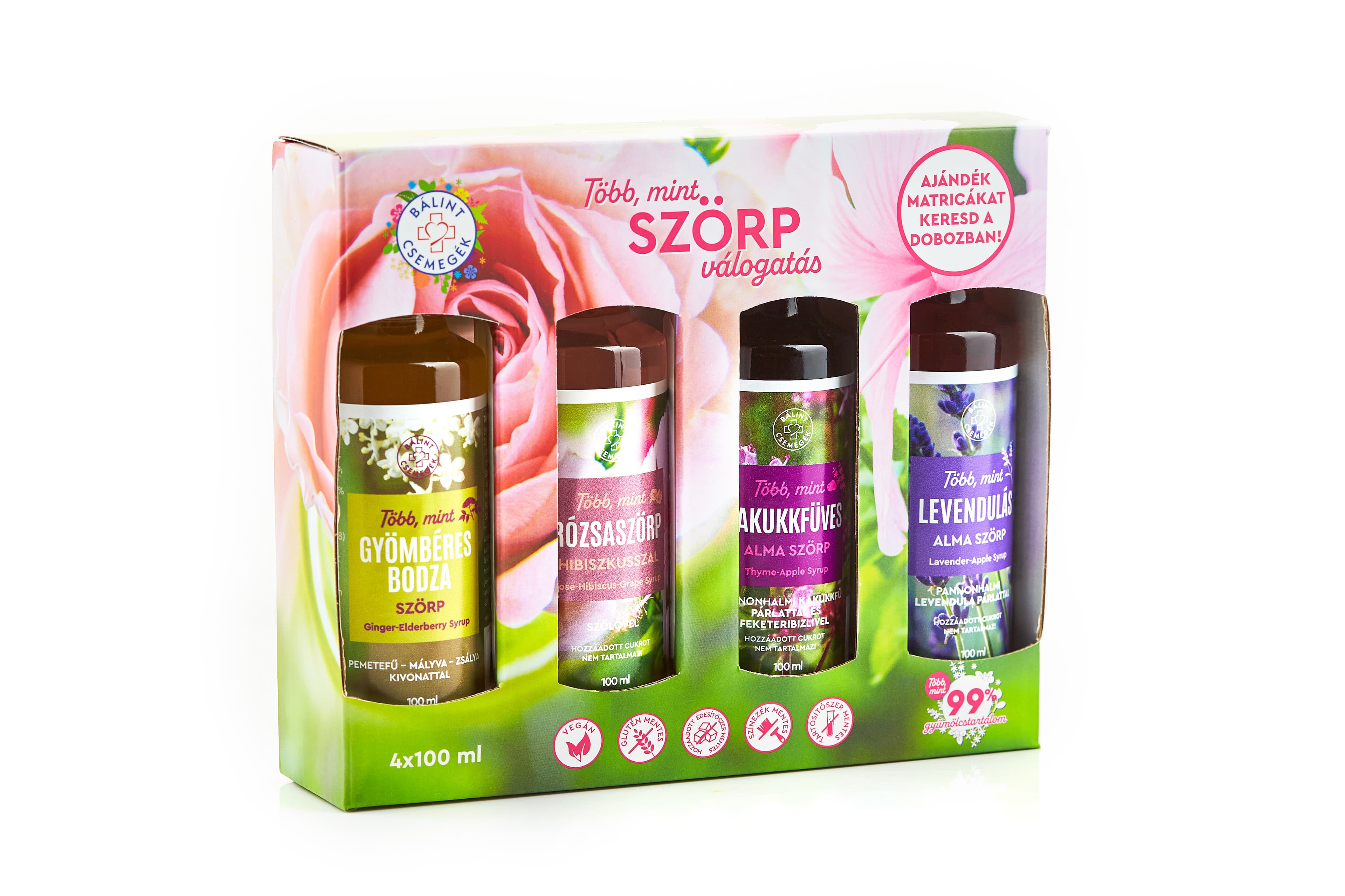 Bálint cukrovinky viac ako sirup výber - ružový 4x100ml 400 ml