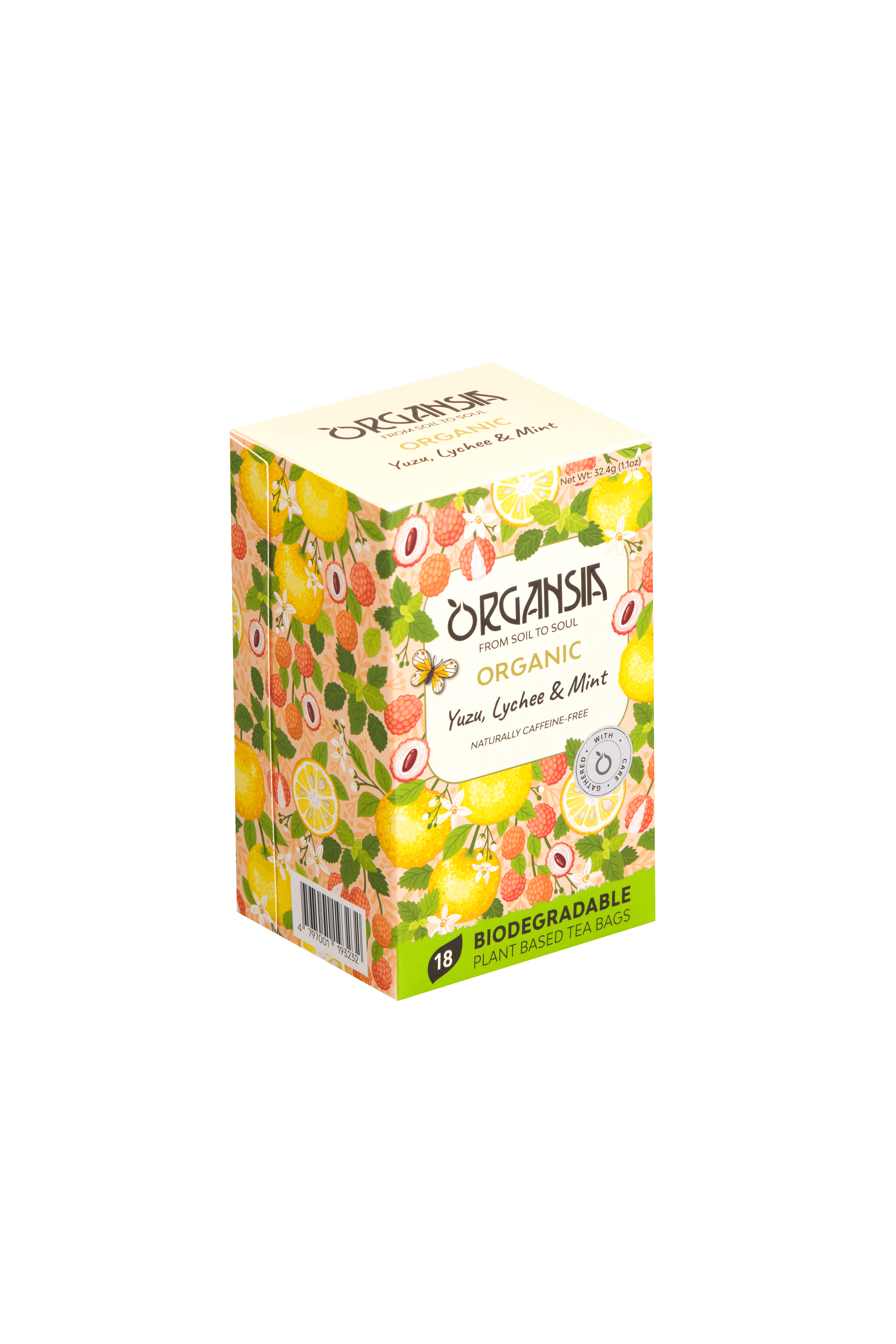 Basilur bio organsia yuzu licsi a mäta čaj 18ks 32,4 g