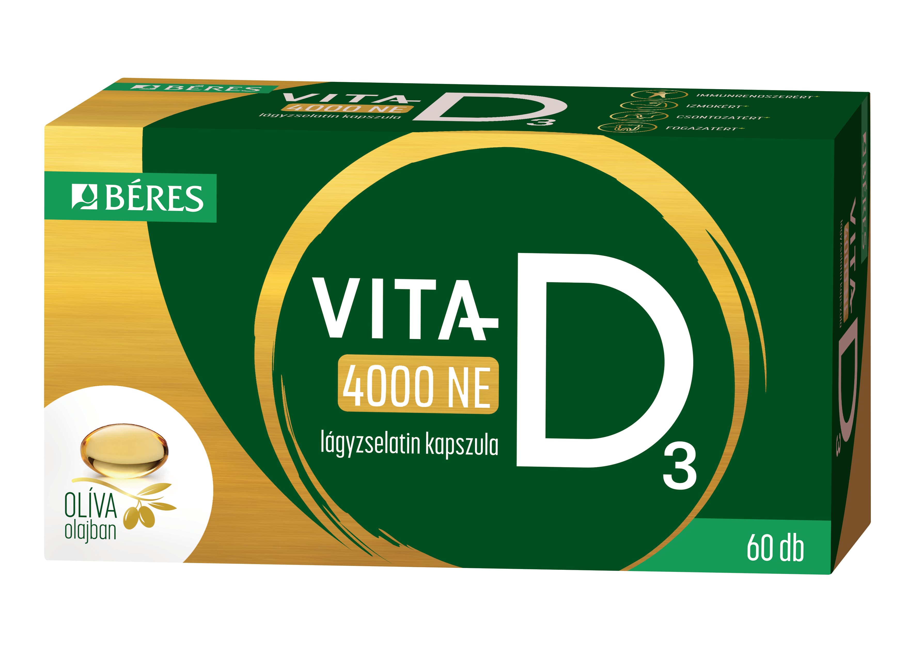 Béres vita-d3 4000ne kapsule mäkkého želatínu 60 kusov