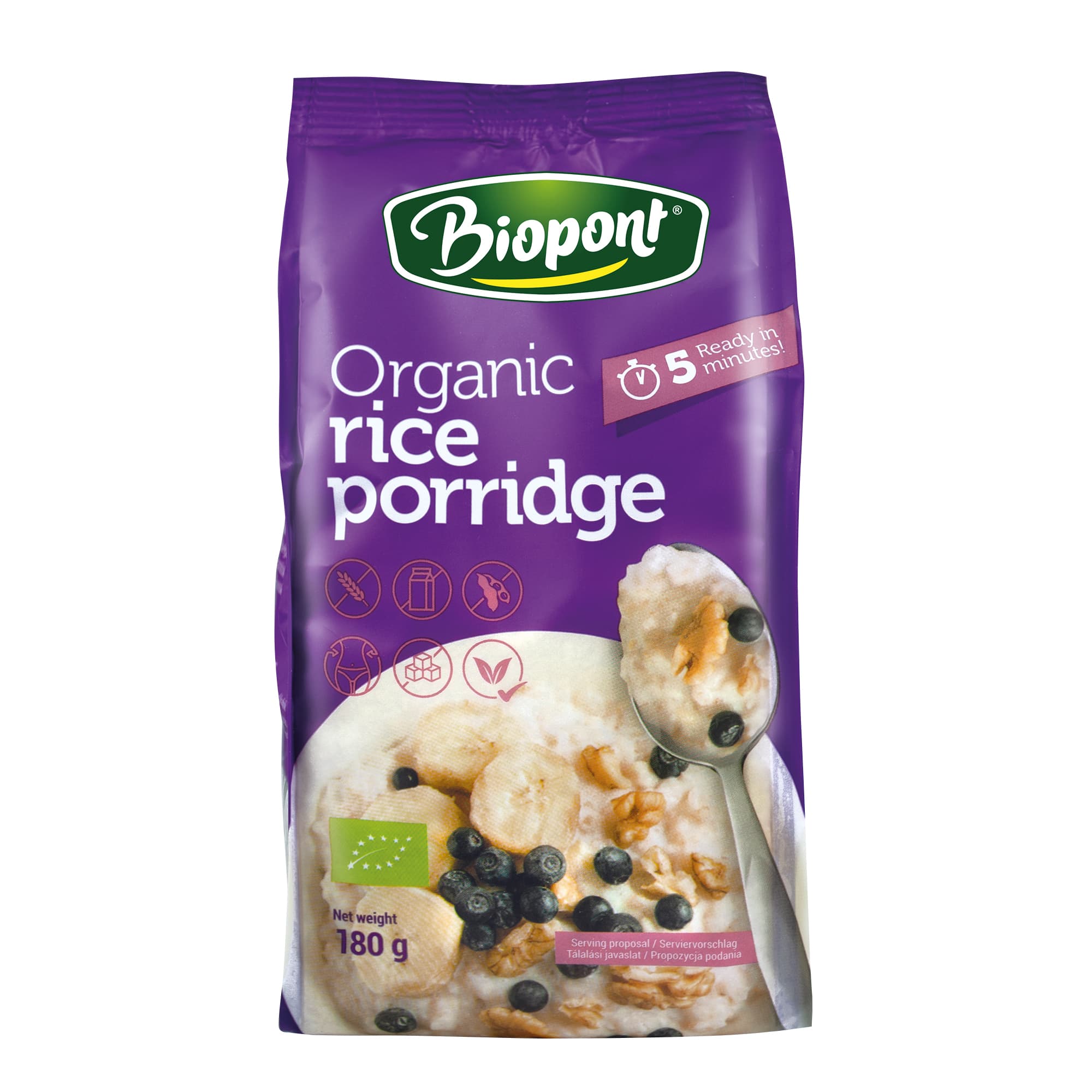 Biopont Bio bezlepková ryžová kaša 180 g