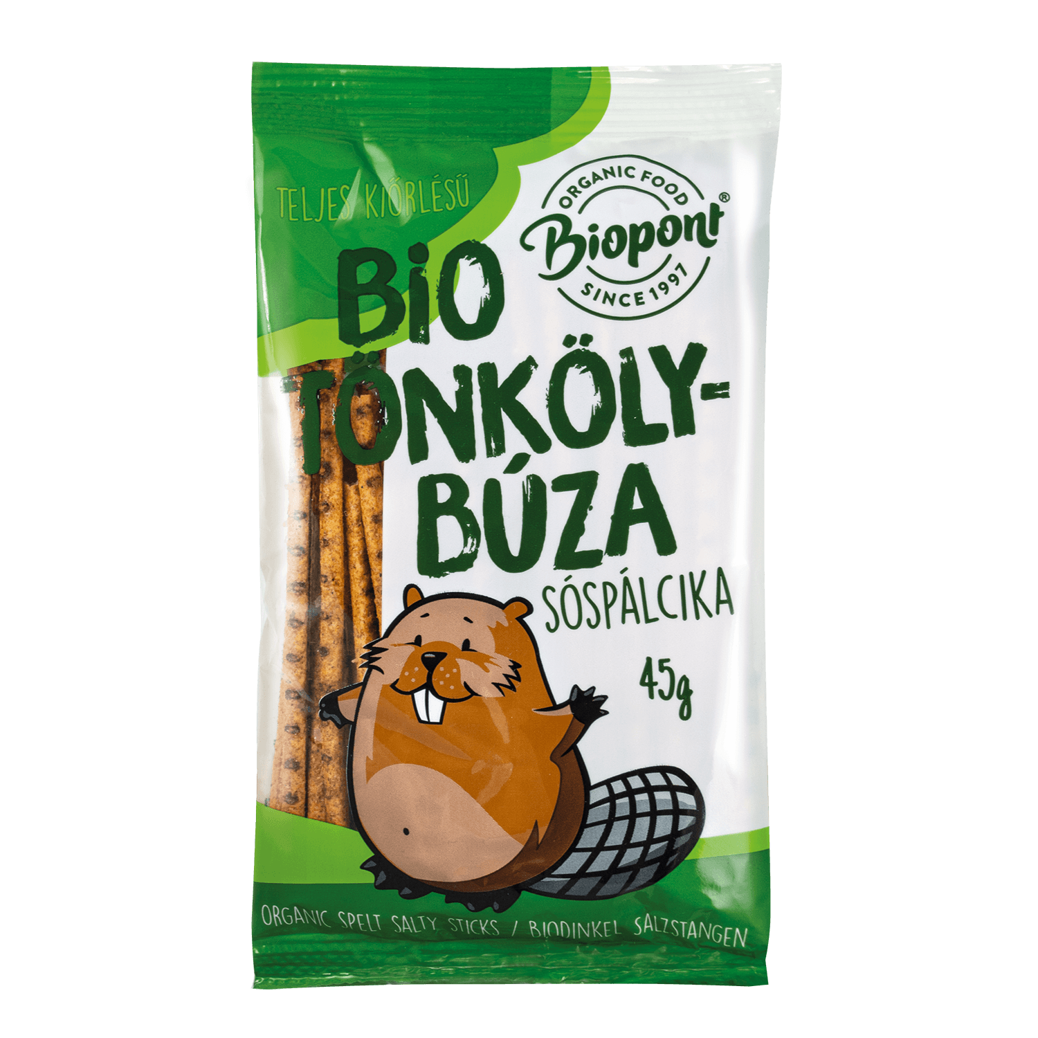 Biopont celozrnné špaldové soľné tyčinky 45 g