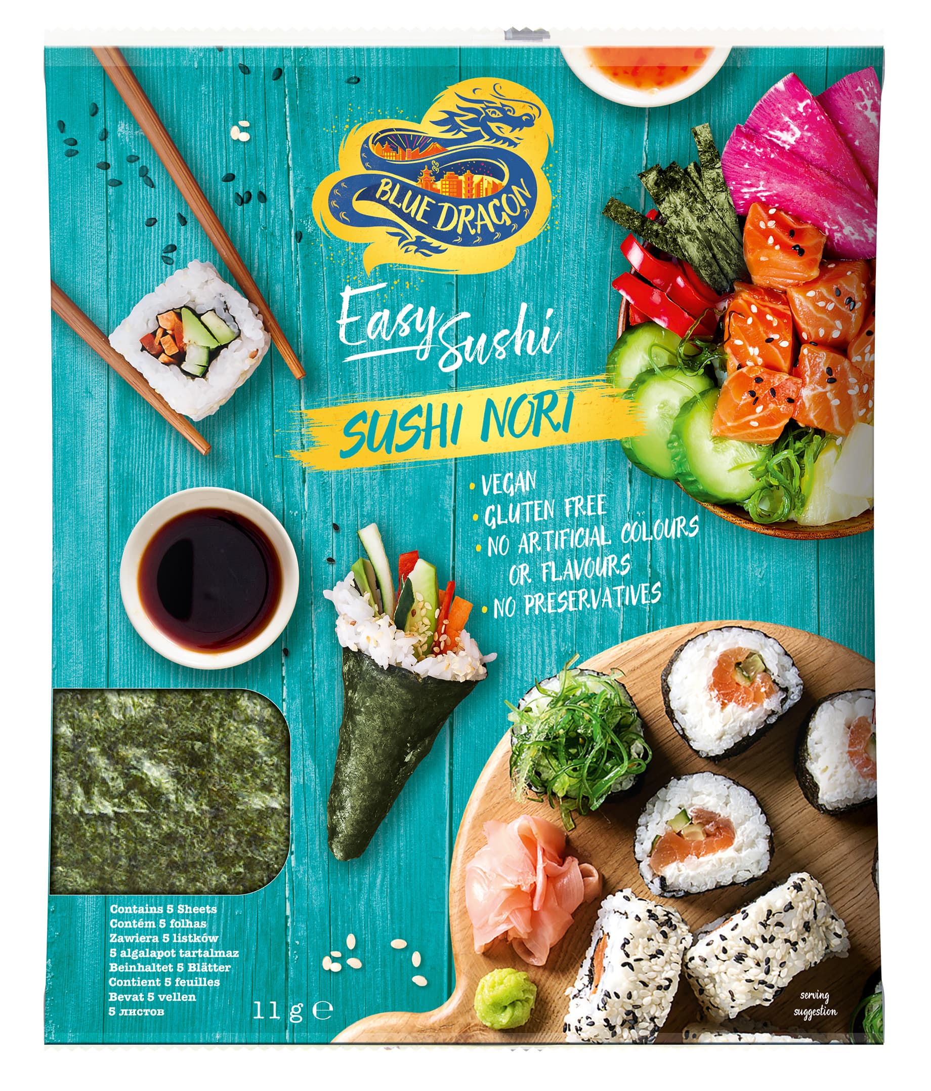 Blue Dragon Pražené Nori riasy na sushi 11 g