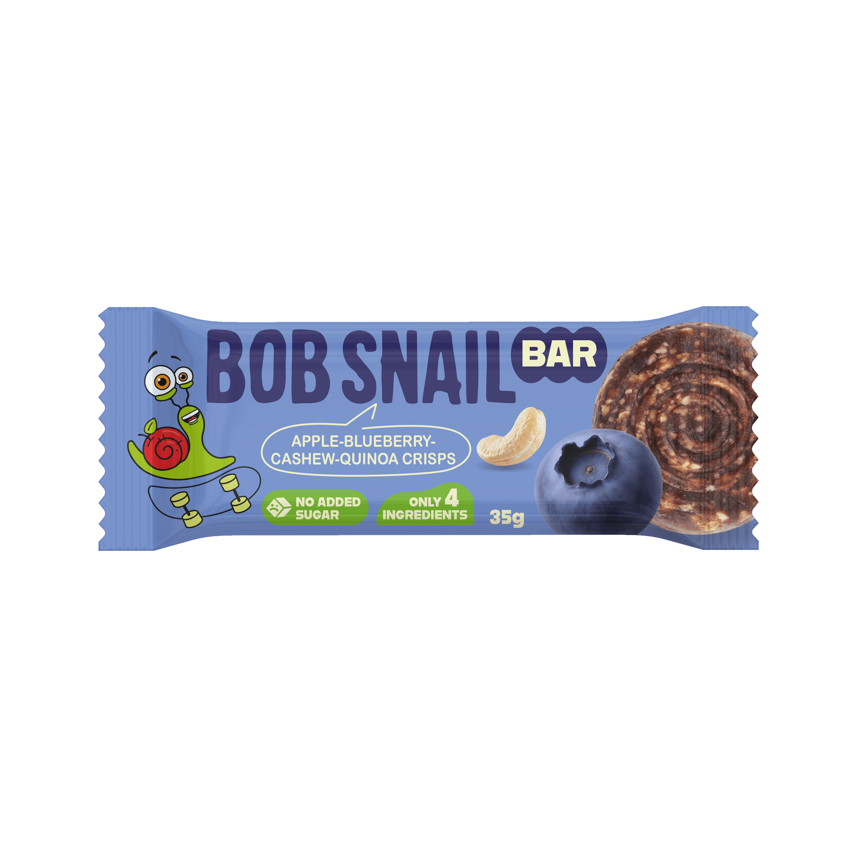 Bob Snail ovocný kúsok so semienkami jablko-čučoriedka-kešu-quinoa chrumkavý 35 g