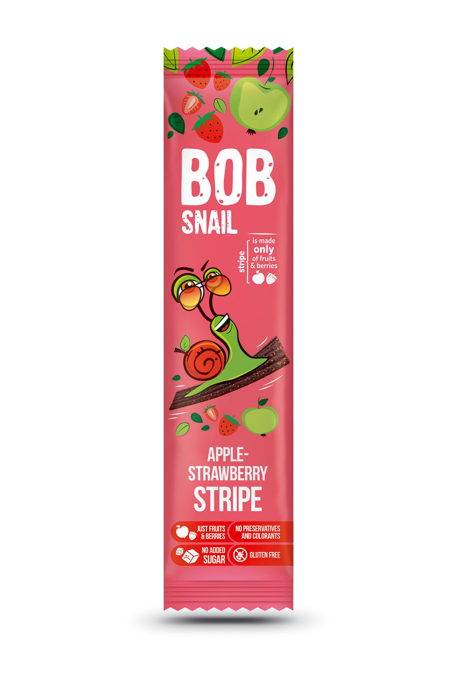 BOB SNAIL ovocné pásiky jablkovo-jahodové 14 g