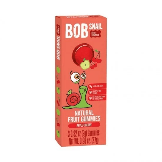 Bob Snail ovocný želé jablko-čerešňa 27 g