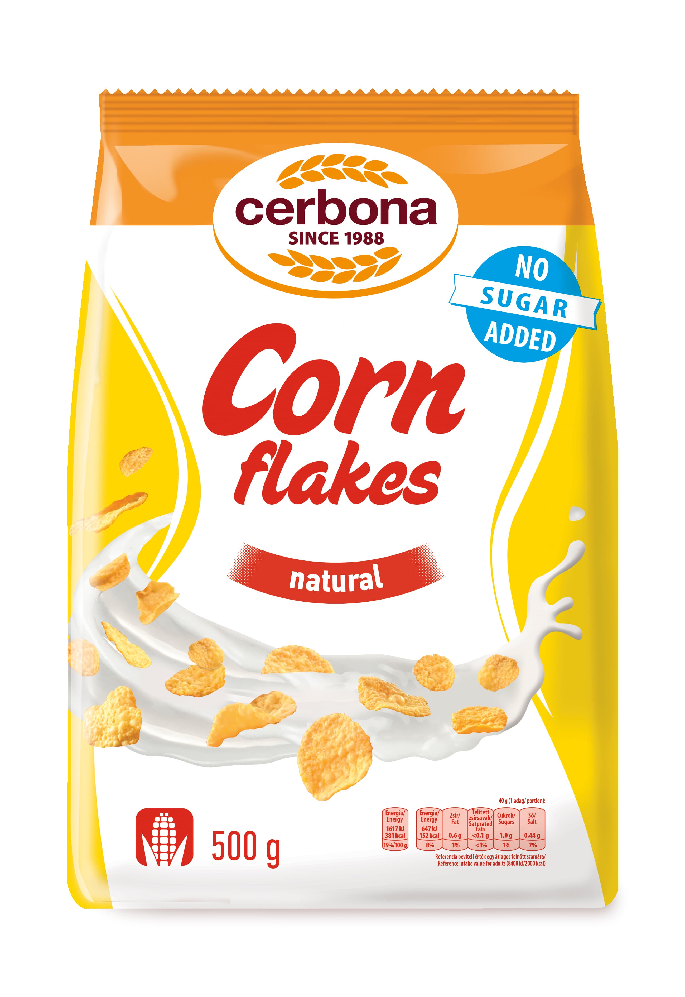 Cerbona fit raňajková kukuričná polystyrénová s pšeničnými vlákninami 500 g