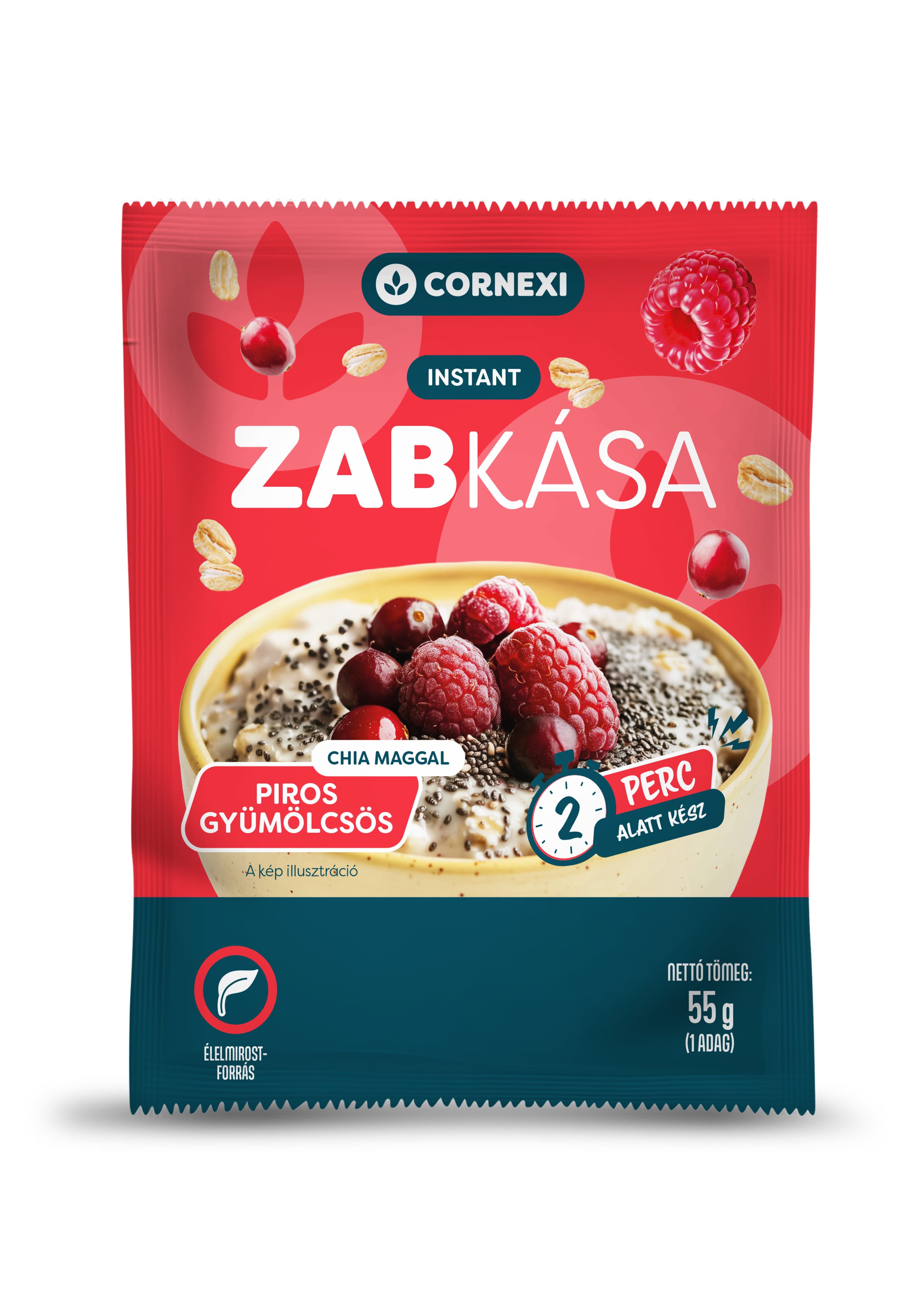 Cornexi ovsená kaša s červeným ovocím a chia semienkami 55 g