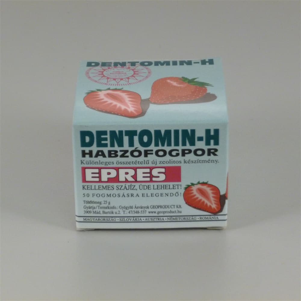 Dentomin-H prášok na zuby jahodový 25 g