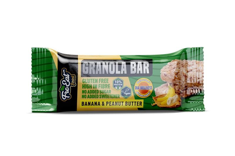 Dia-Wellness - FreEat Food Banánová granola tyčinka s rastlinným proteínom 50g