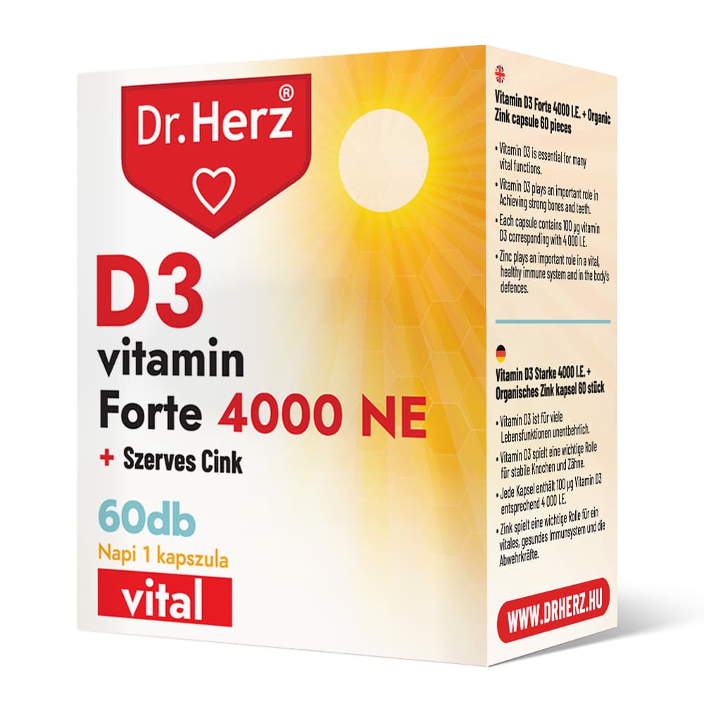 Dr.herz d3-vitamin 4000NE+organický zinok kapsula 60 ks