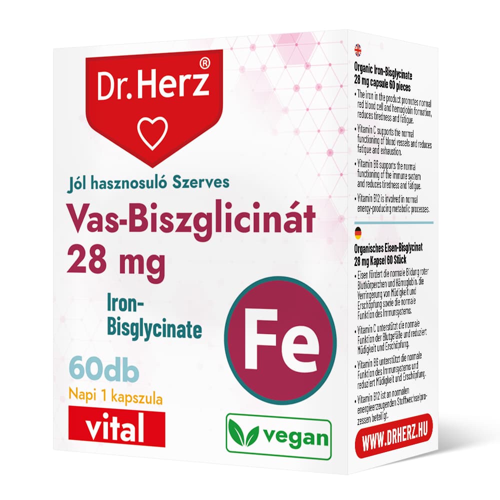 Dr.herz železo-bisglycinát 28mg kapsula 60 ks