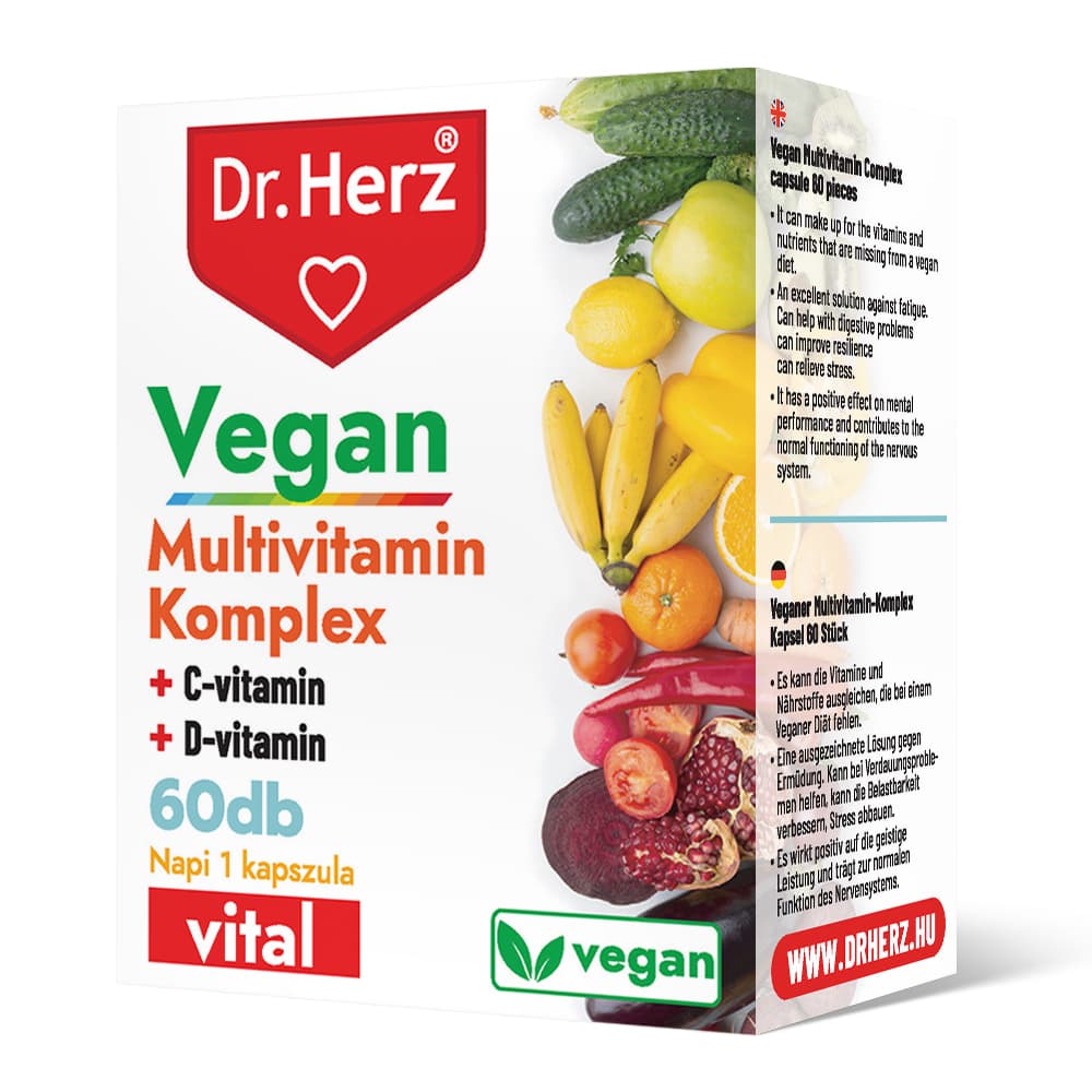 Dr.herz vegan multivitamín komplex kapsula 60 db