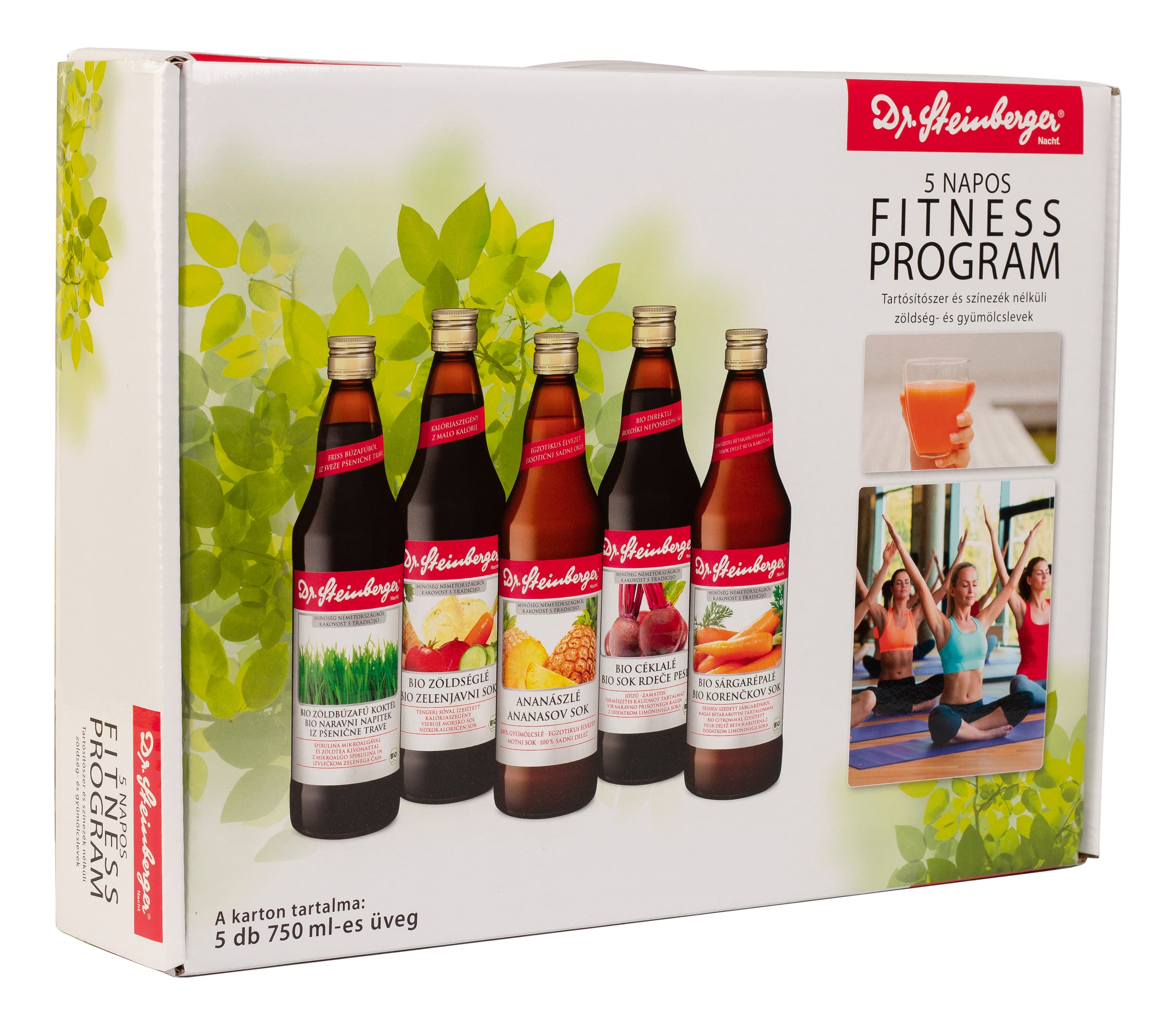 Dr. Steinberger 5-dňový fitness program s ovocnými a zeleninovými šťavami 5x750 ml - 23680