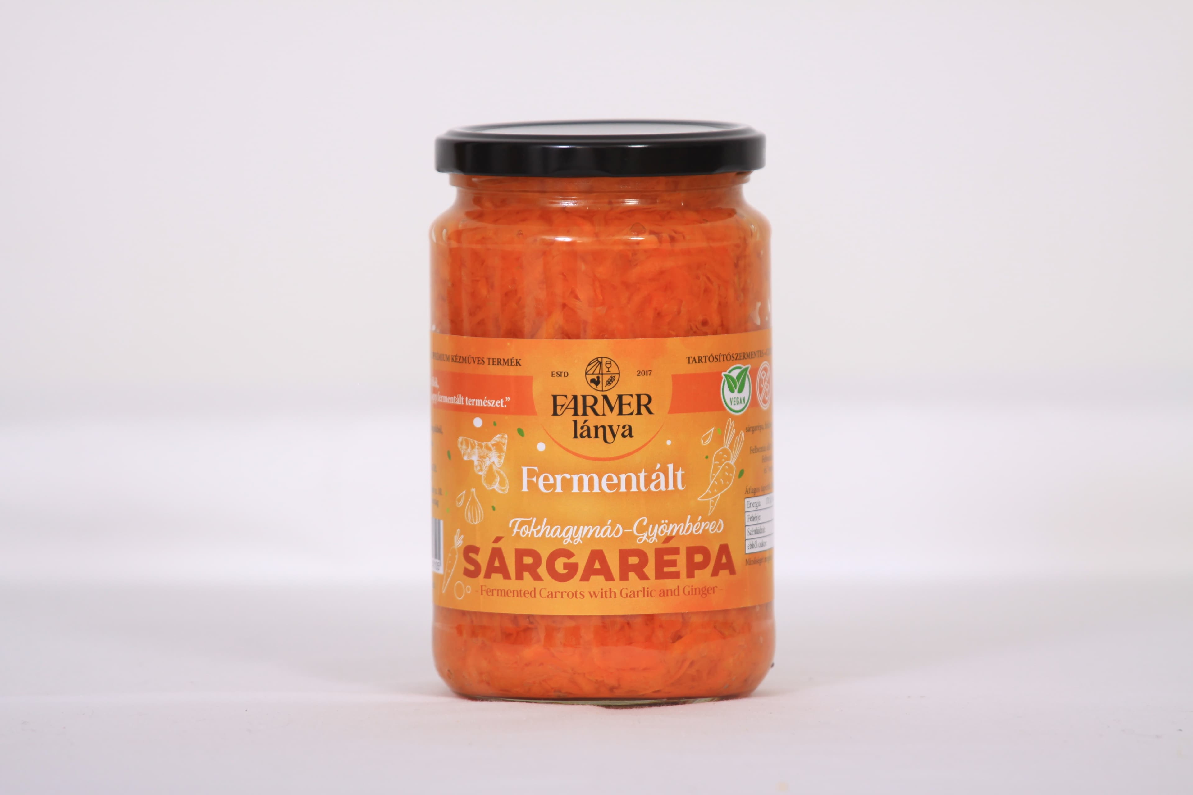 Farmer Lánya fermentovaná cesnakovo-zázvorová mrkva 720 ml