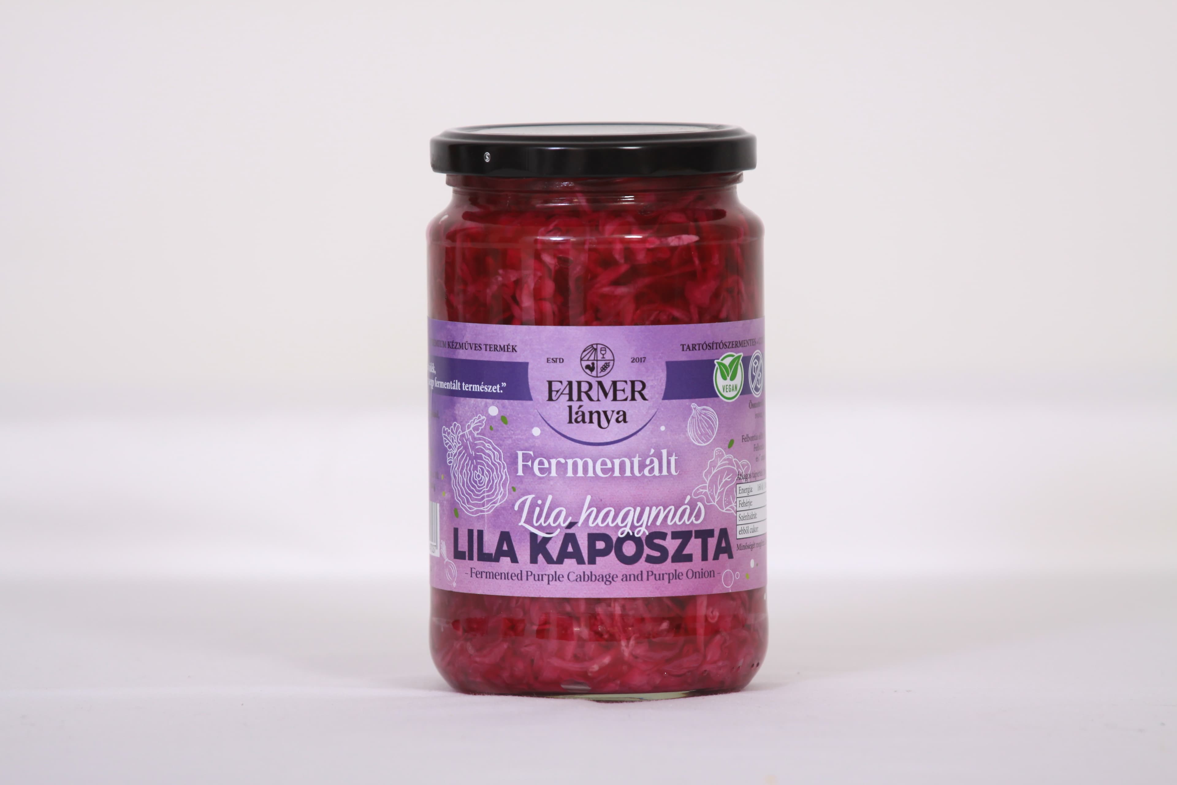 Farmer Lánya fermentovaná červená kapusta s červenou cibuľou 720 ml