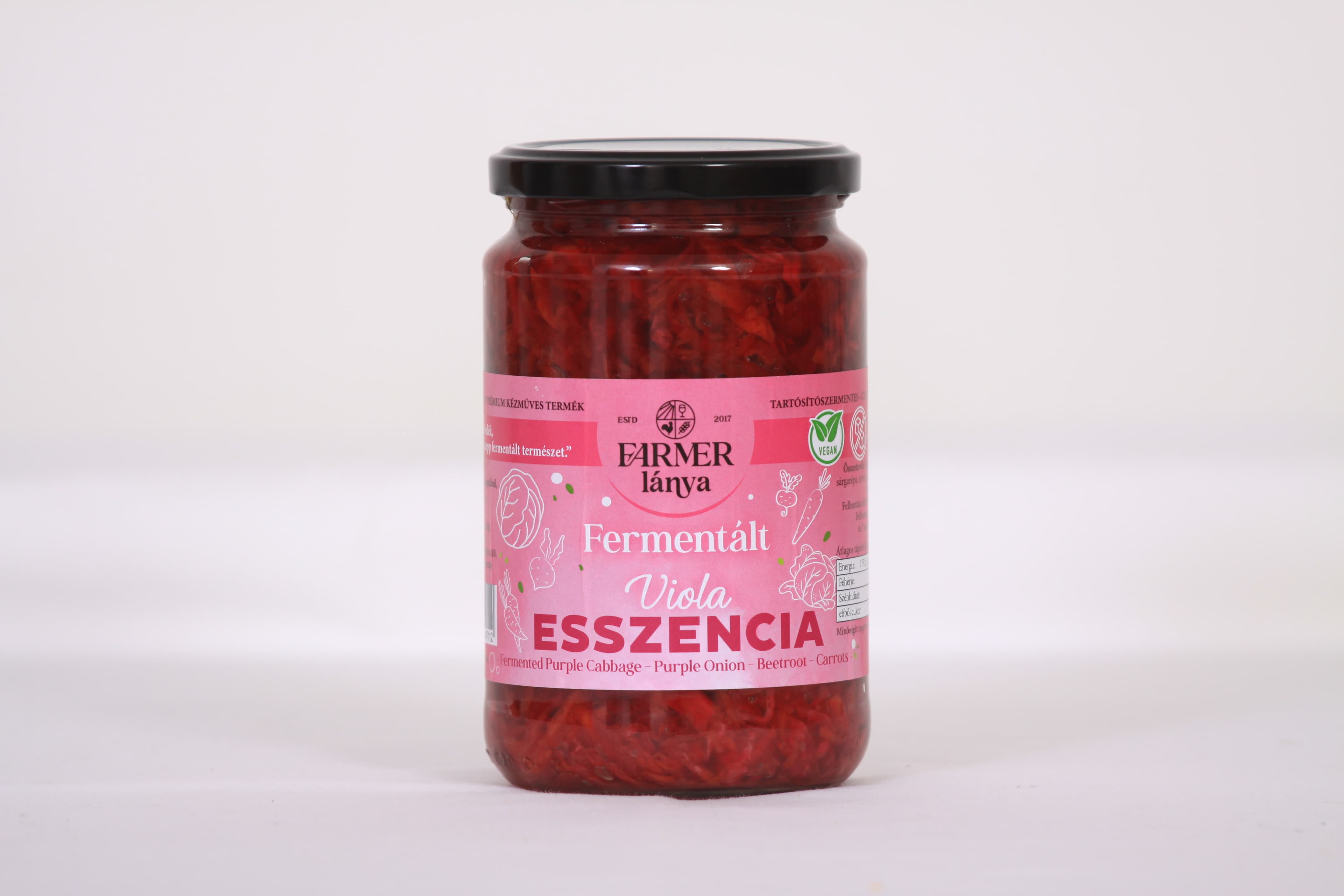 Farmárka fermentovaná viola esencia (červená kapusta, repa, mrkva, červená cibuľa) 720 ml