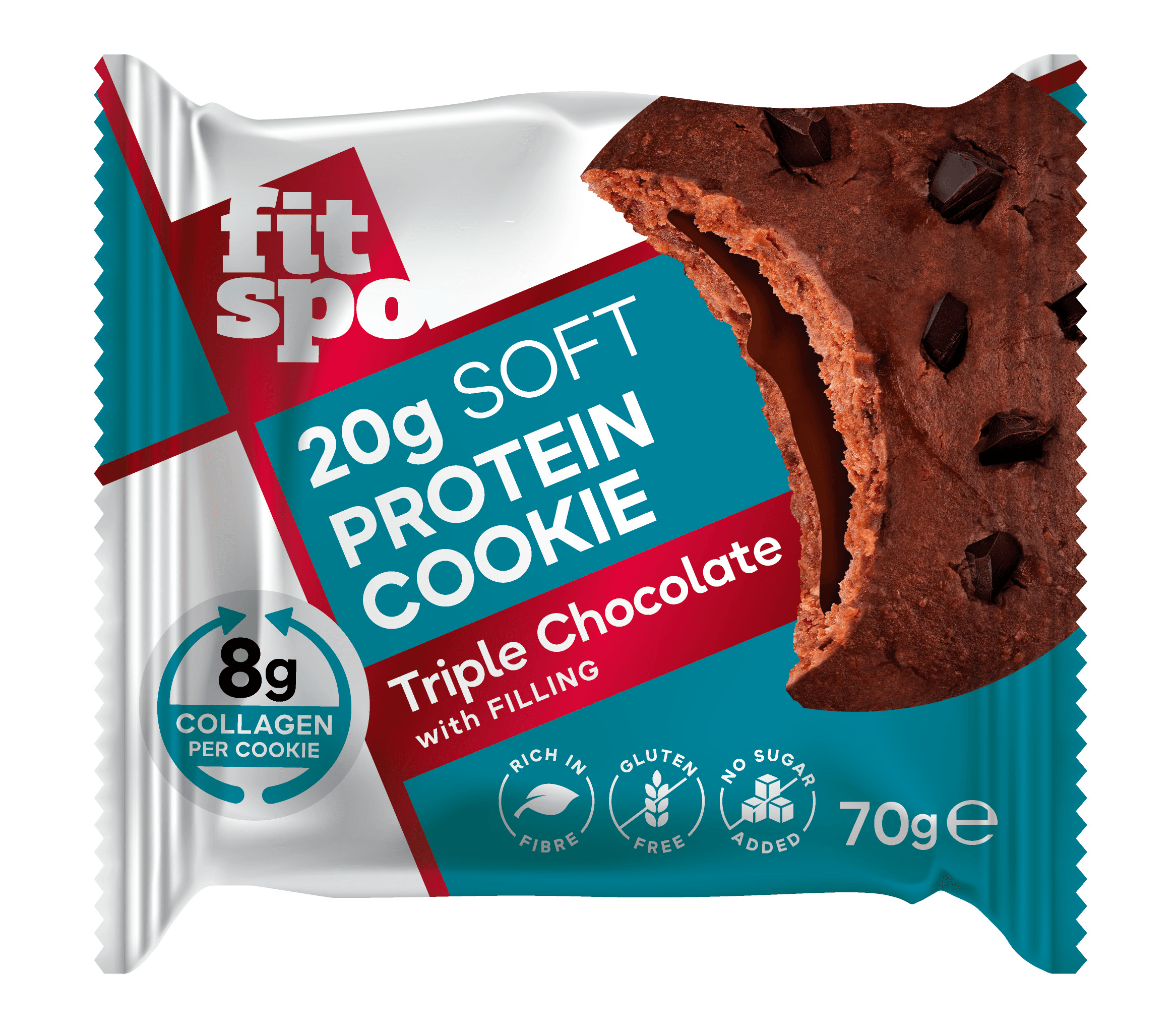 Fitspo proteínové koláče 20g proteín, 8g kolagén s trojitou čokoládovou príchuťou 70g