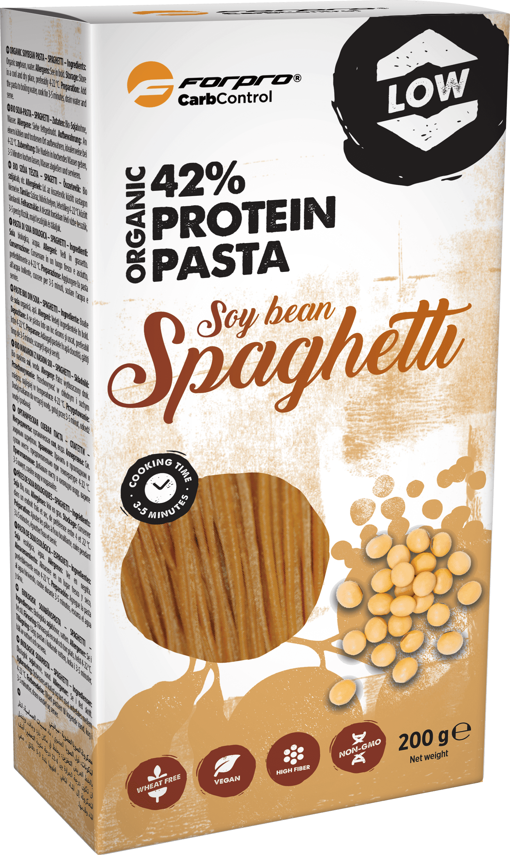 Forpro bio sójová bôb balené proteínová cestovina spaghetti 200 g