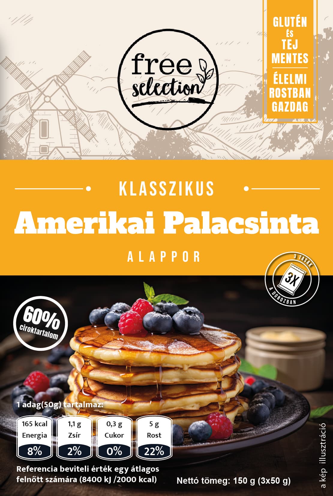 Free výber klasický americký palacinkový mix 3x50g 150 g