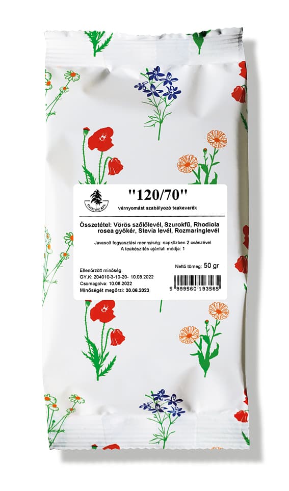 Gyógyfű Čajová Zmes na Zníženie Krvného Tlaku 50 g - 46618
