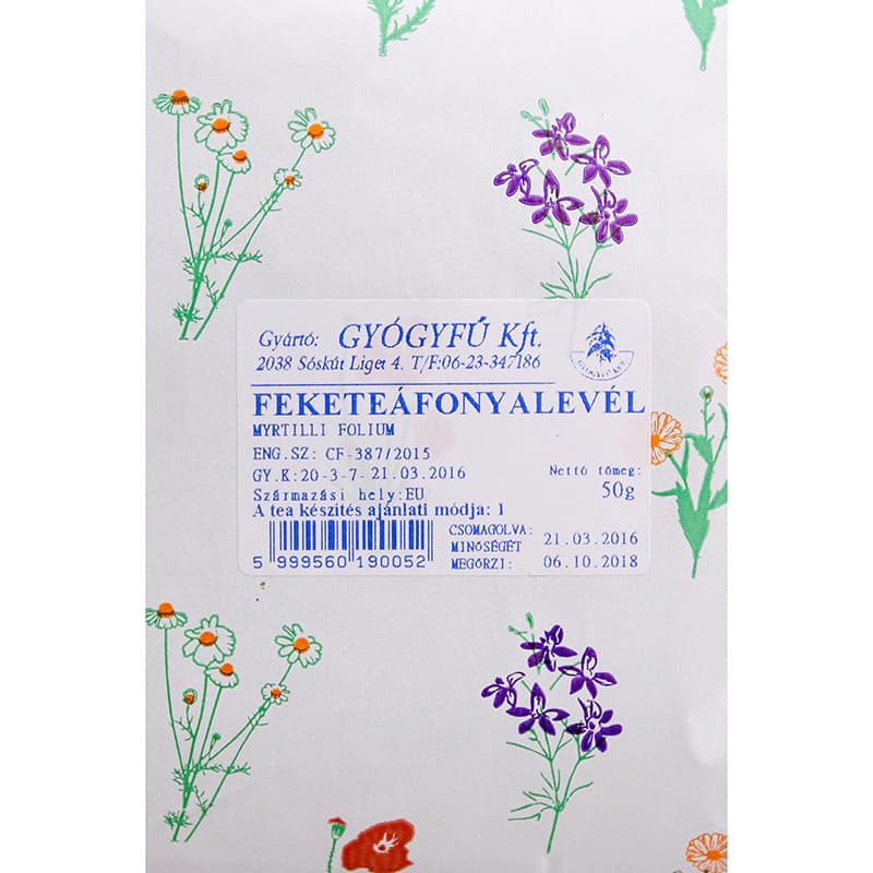 Gyógyfű Sušené Čučoriedkové Listy 50 g - 50162