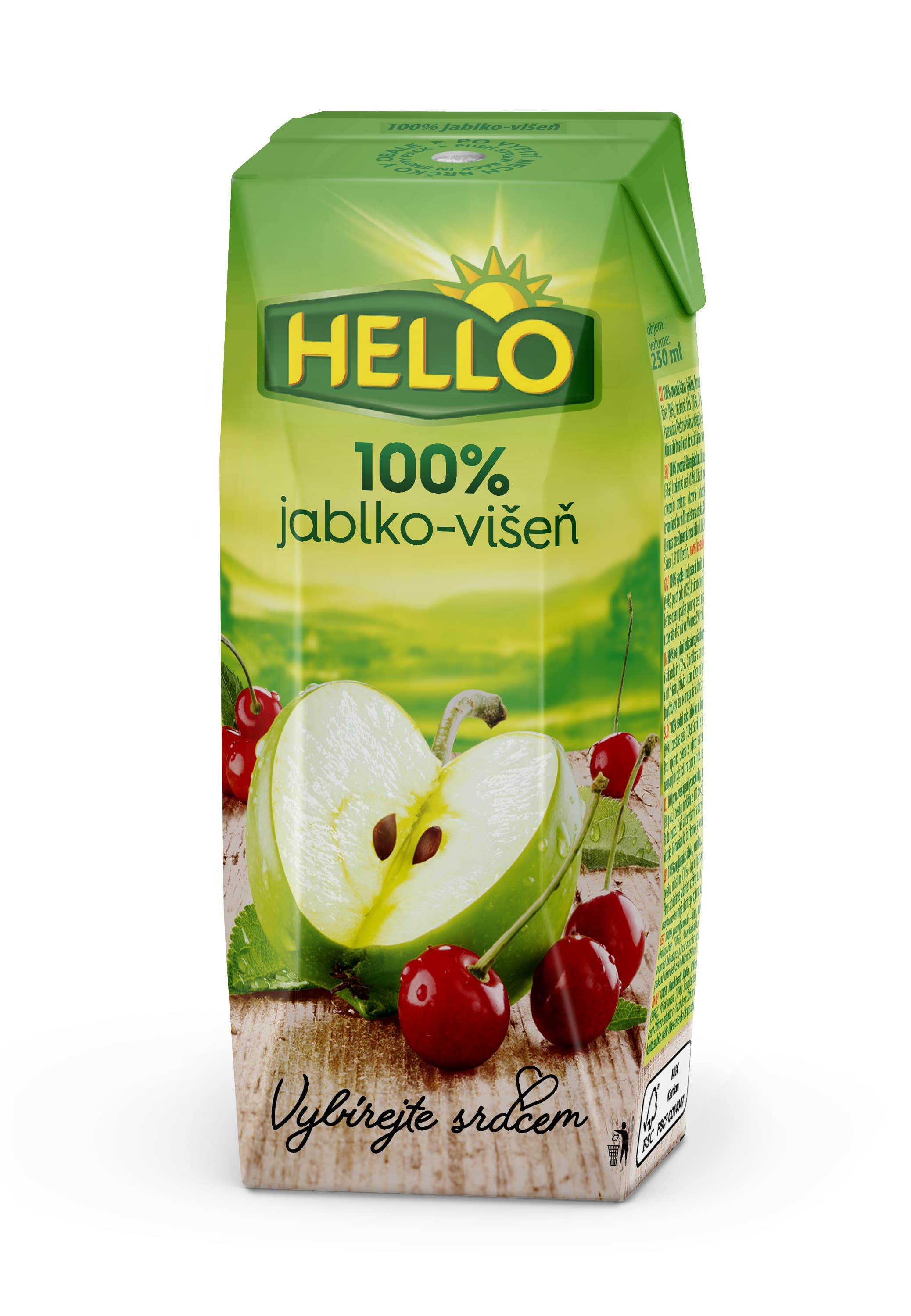 Hello jablkovo-čerešňová šťava 100% 250 ml