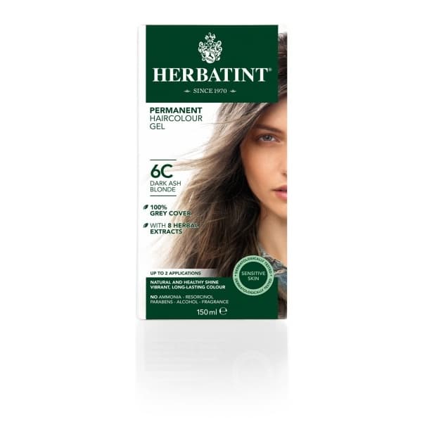 Herbatint 6c tmavý popolavý blond trvalá rastlinná farba na vlasy 170 ml