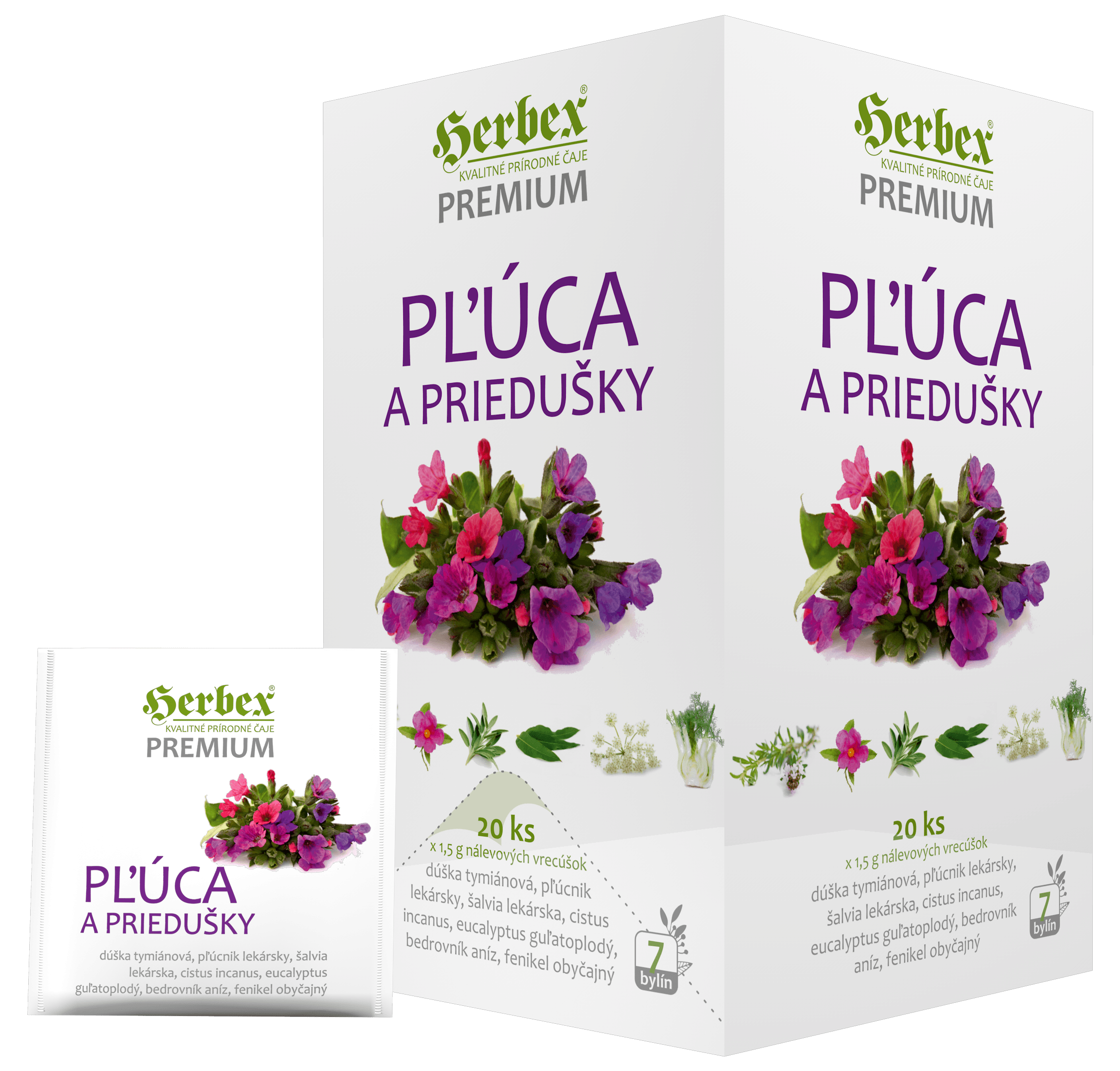 Herbex Bylinný čaj na pľúca a priedušky 30 g - 90221