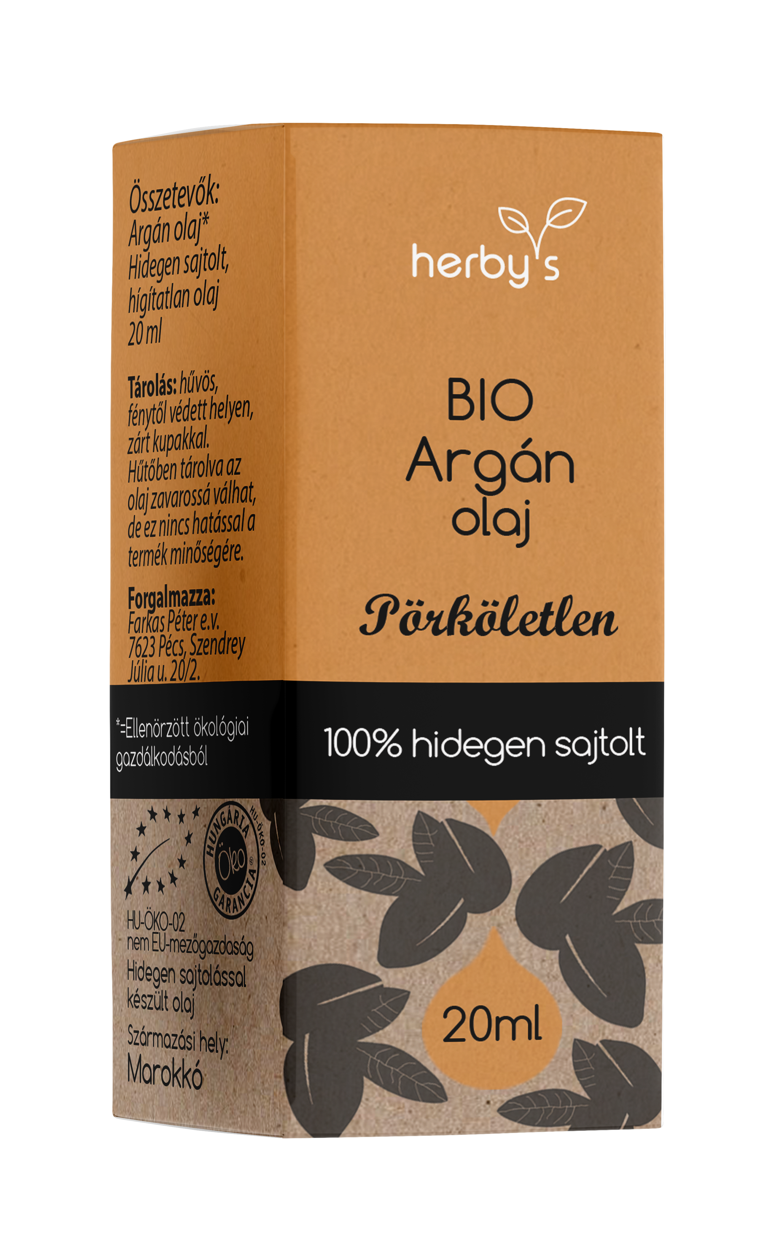 Herbys Bio Argánový Olej Lisovaný za Studena 20 ml - 87807