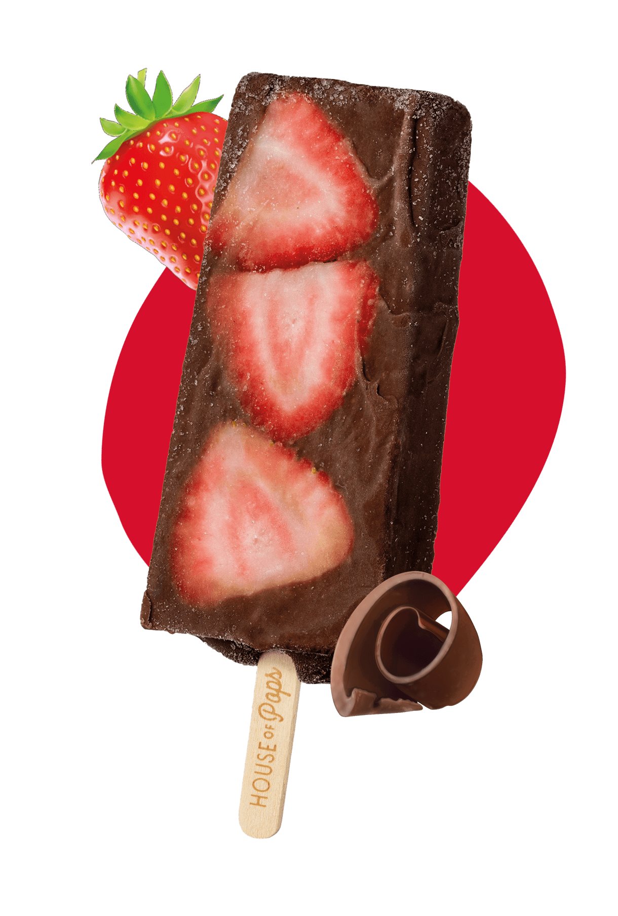 House of pops čokoládovo-jahodová 100% kakaová zmrzlina 123 ml