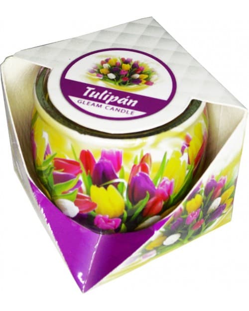 Vonná sviečka v sklenenom pohári – Tulipán, 1 ks