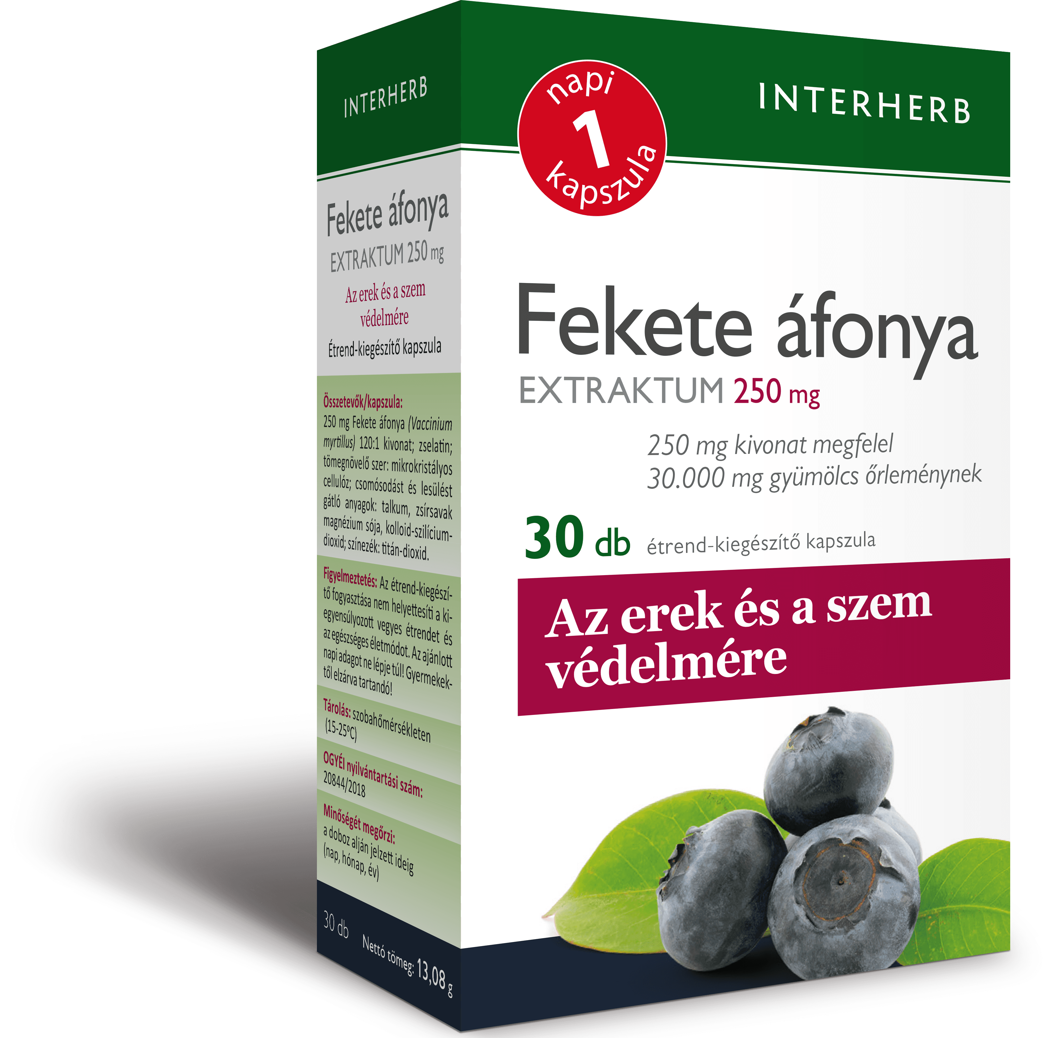 Interherb denného1 extrakt čiernych čučoriedok 250mg 30 ks
