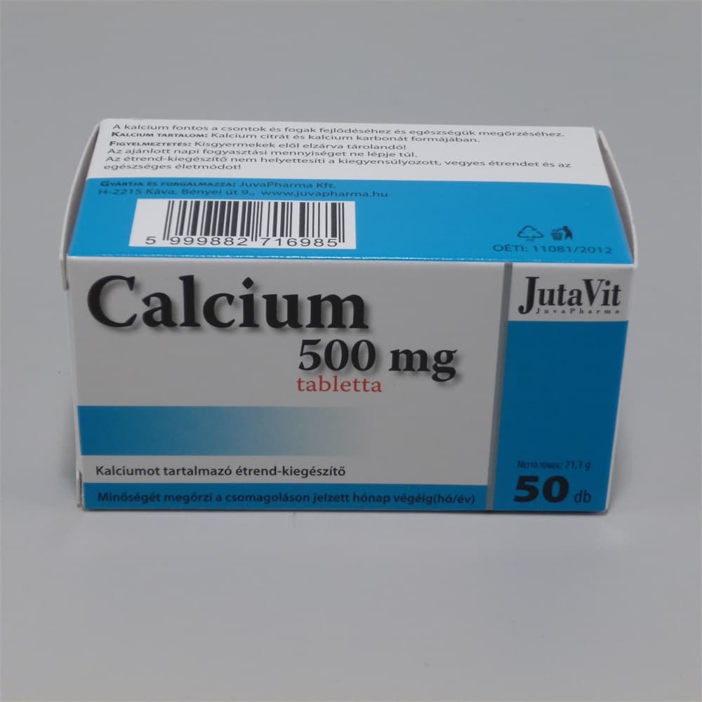 JutaVit Vápnik 500 mg + D3 tablety 50 tabliet - 27204