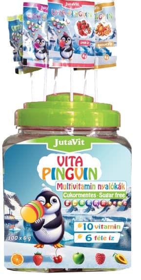 Jutavit vita pingvin bezcukrová cukrovinka rôznych chutí 6 g