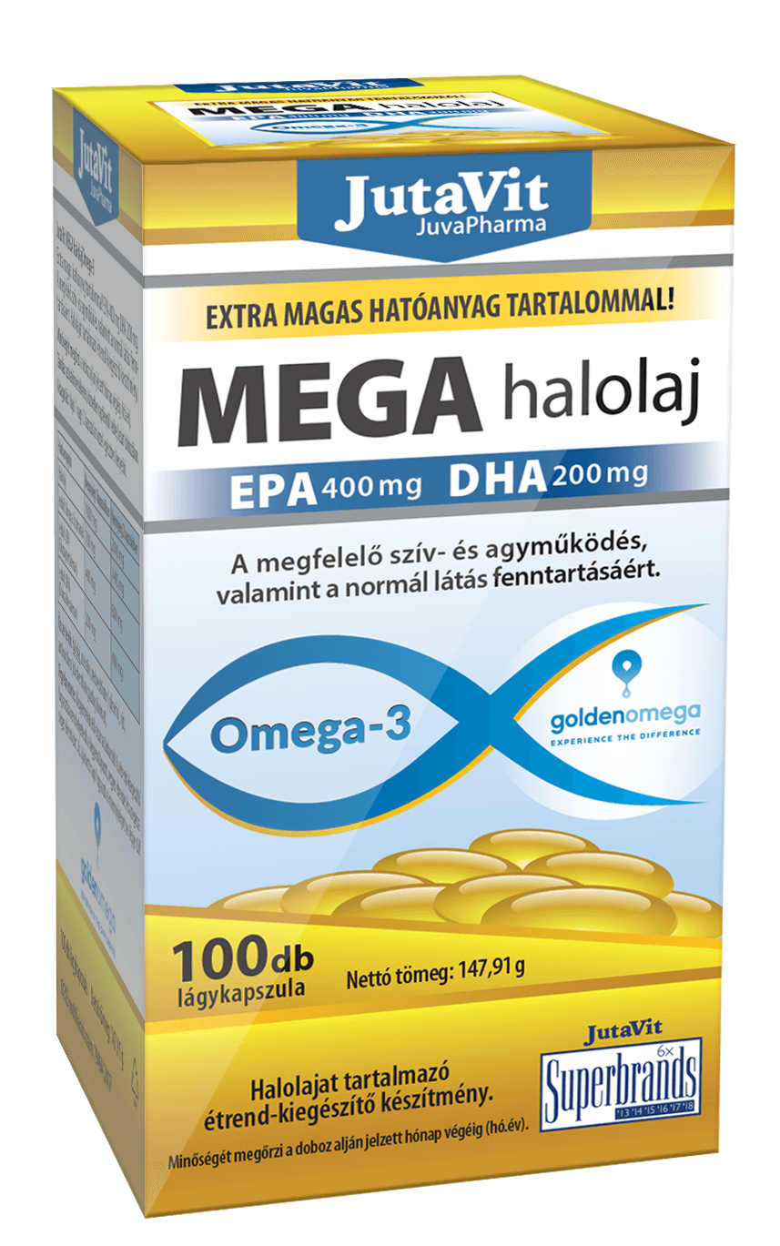 JutaVit Mega Omega-3 Rybí Olej Kapsuly 100 ks - 54838
