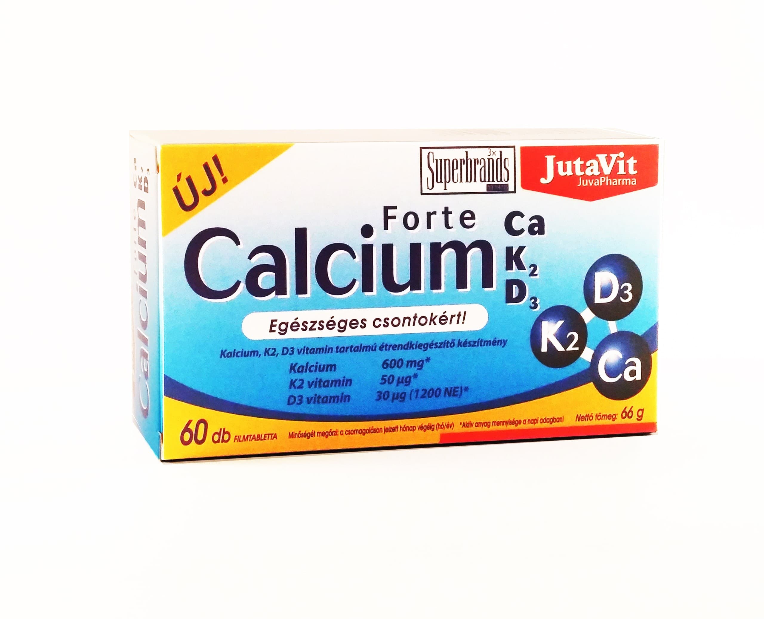 Jutavit Vápnik K2 D3 forte 60 tabliet - 88549