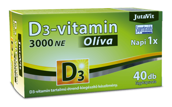 JutaVit D3-vitamín 3000IU Olivové mäkké kapsuly 40 ks - 85656