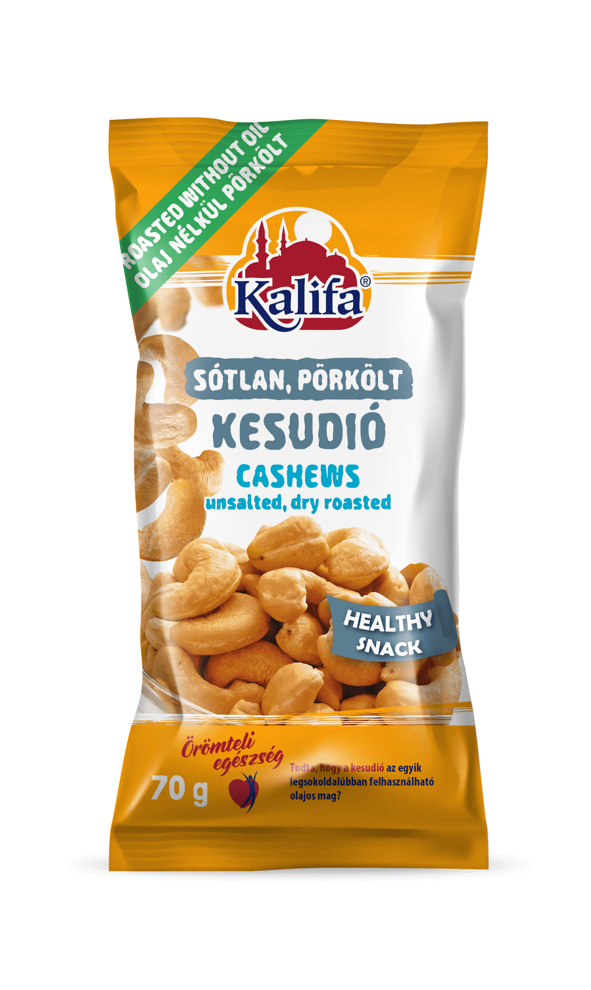 Kalifa nesolené pražené kešu orechy 70 g