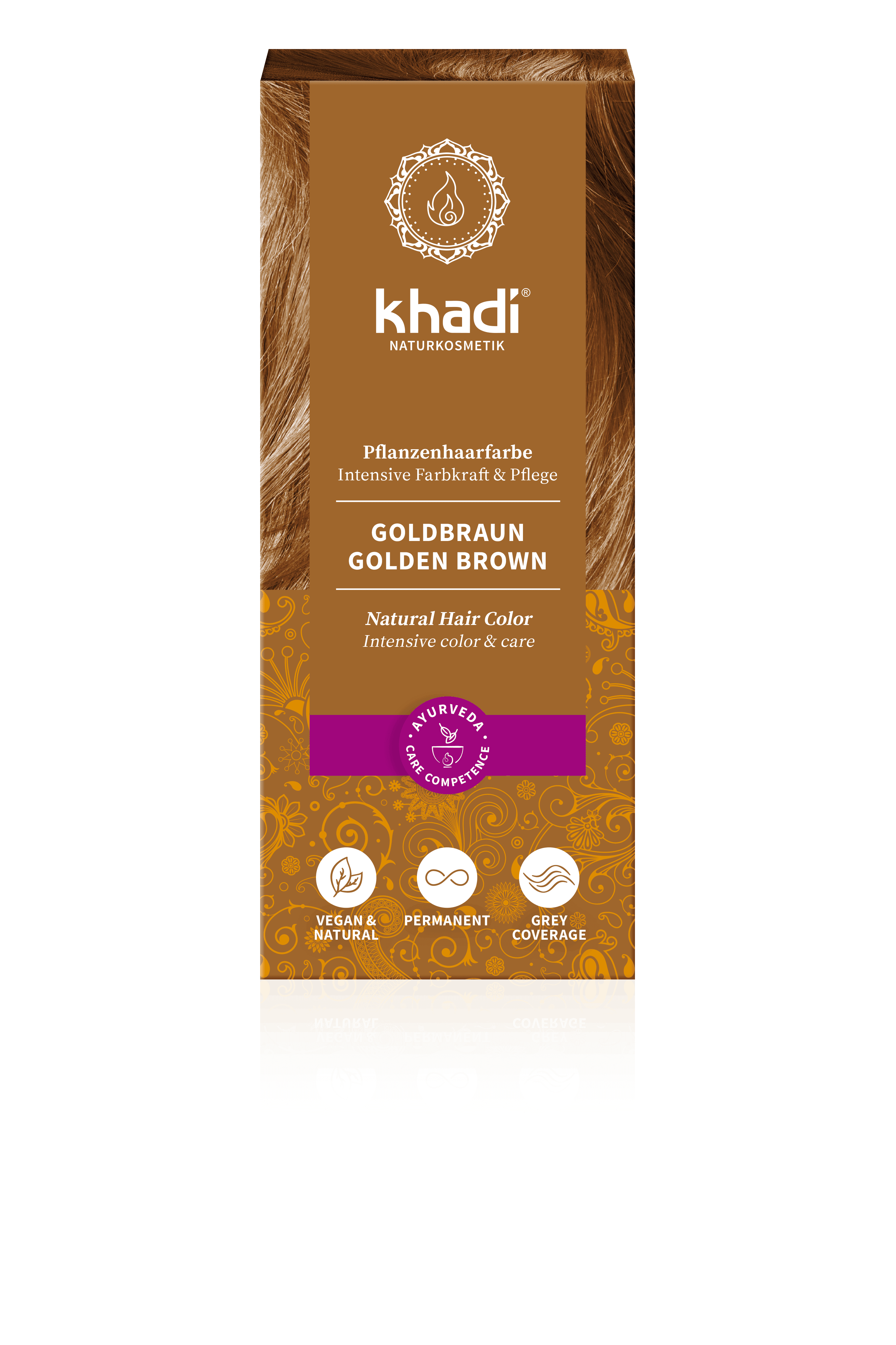 Khadi bylinná farba na vlasy Zlatohnedá 100 g - 58919