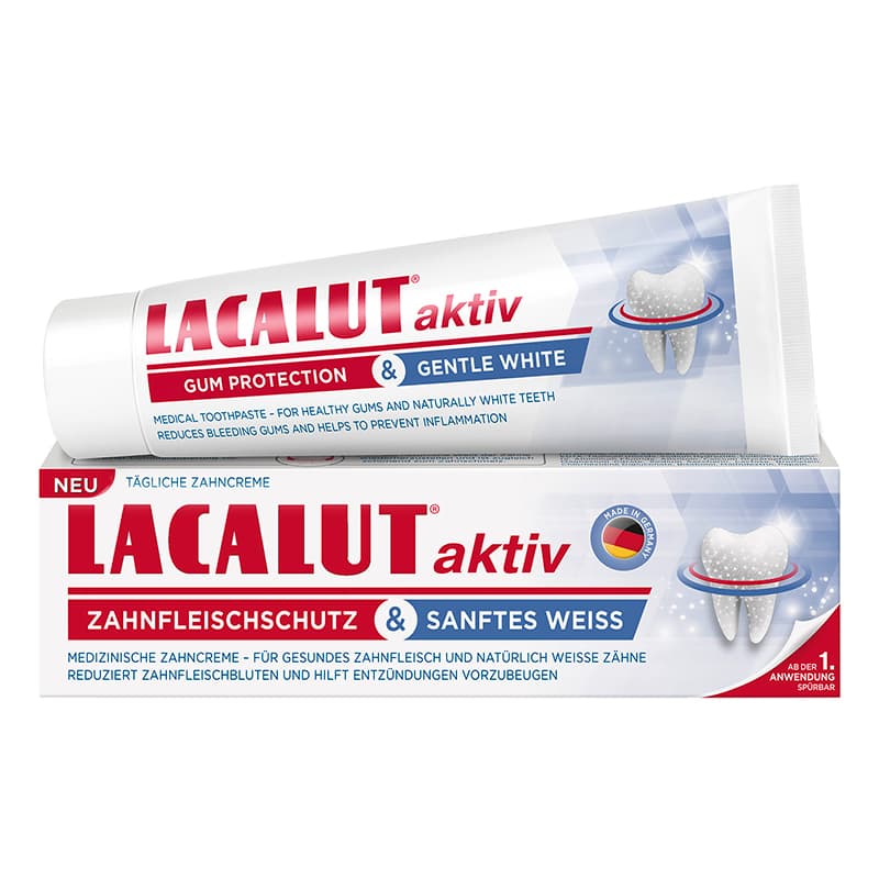 Lacalut Aktívna zubná pasta na ochranu ďasien a šetrné bielenie 75 ml - 59712