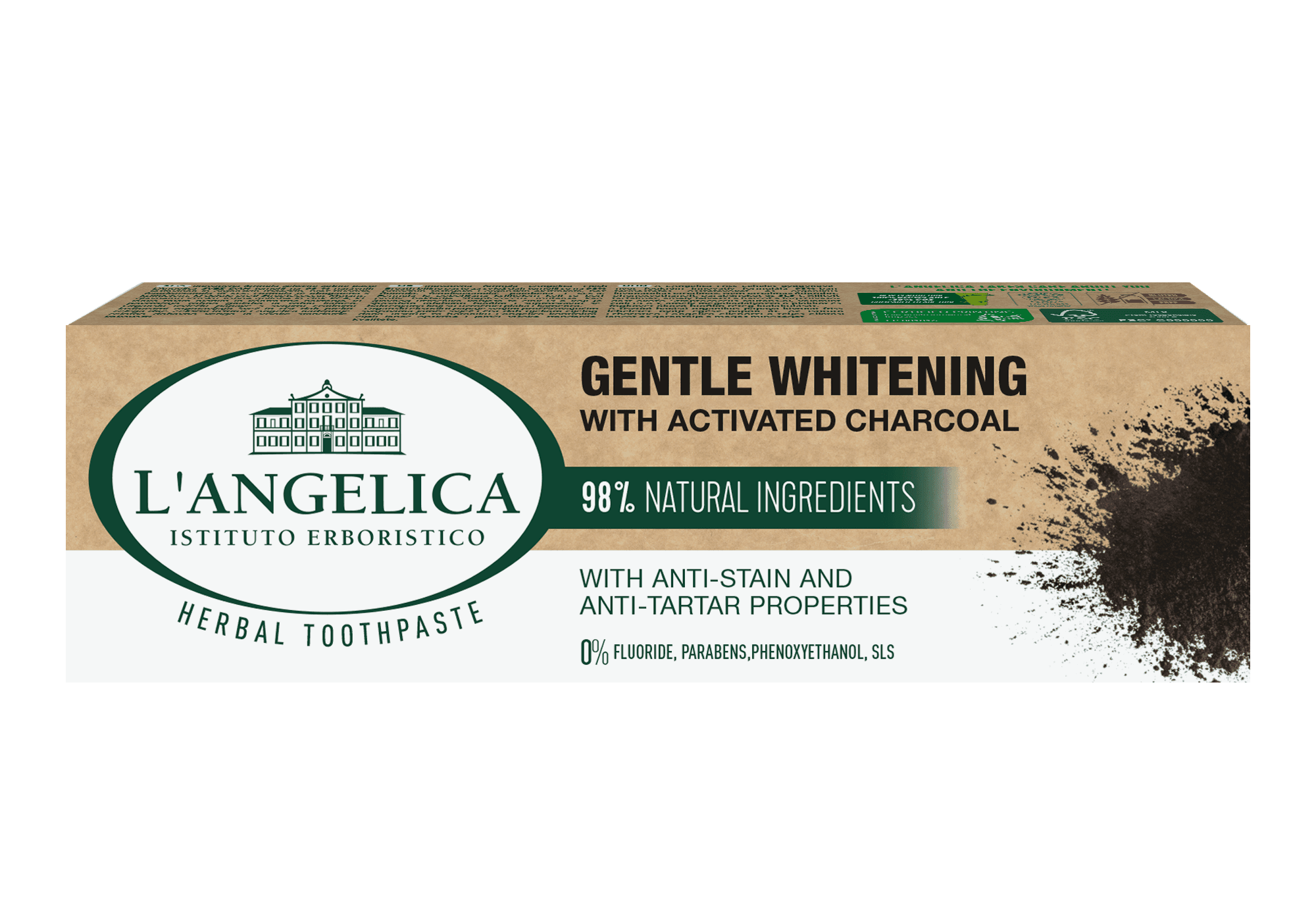L'ANGELICA bieliaca bylinná zubná pasta s aktívnym uhlím 75 ml - 90492