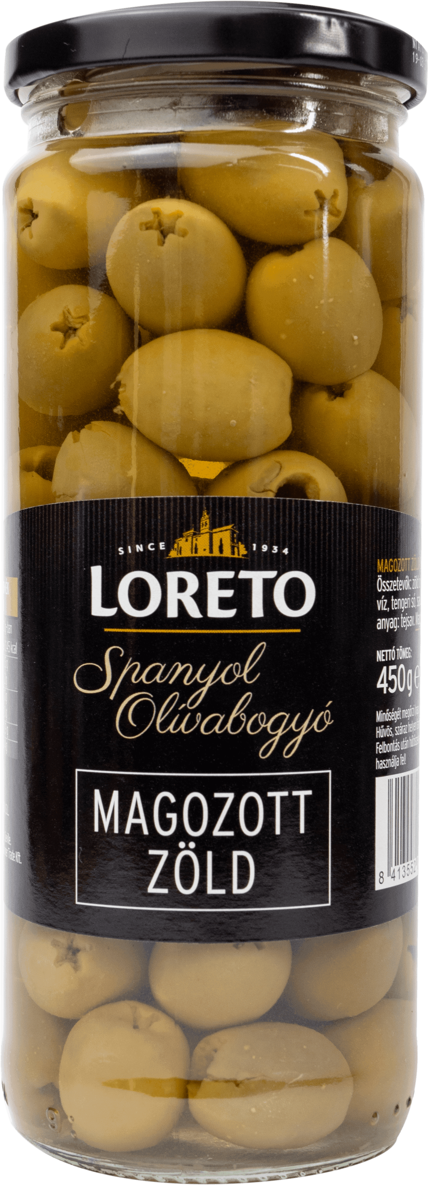 Loreto zelené odpeckované olivy 227 g
