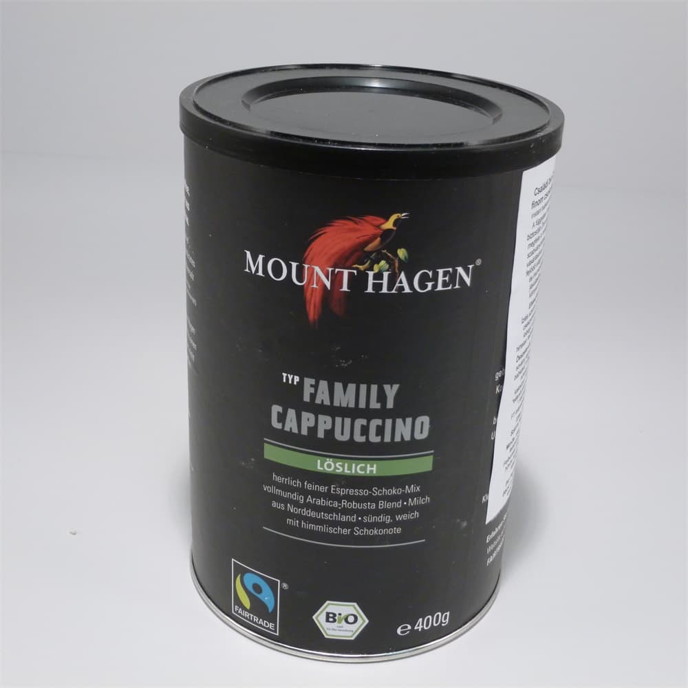 Mount Hagen BIO Cappuccino Family s čokoládovou príchuťou 400 g